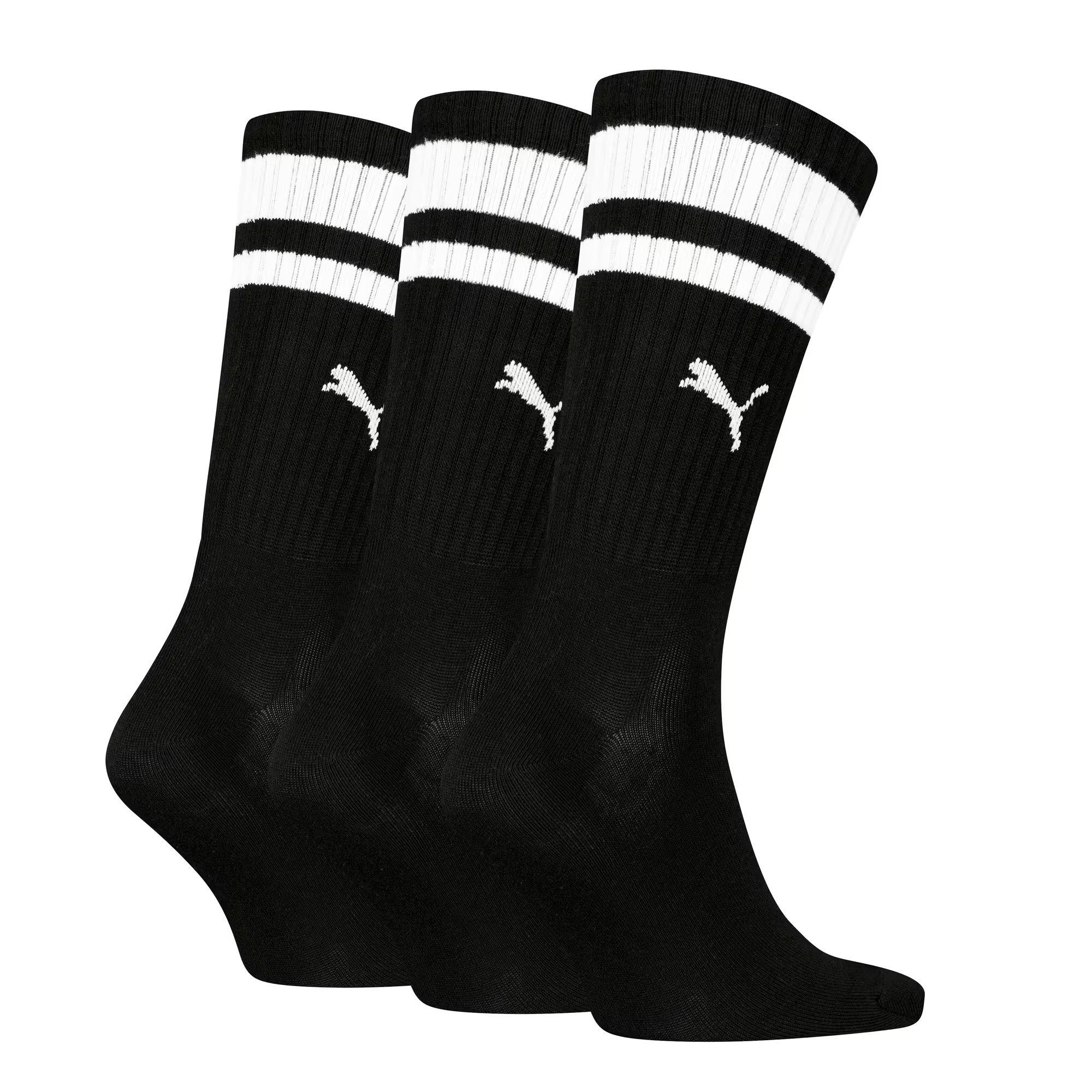 Black - Puma - Unisex Quarter 3 Pack Socks - 2