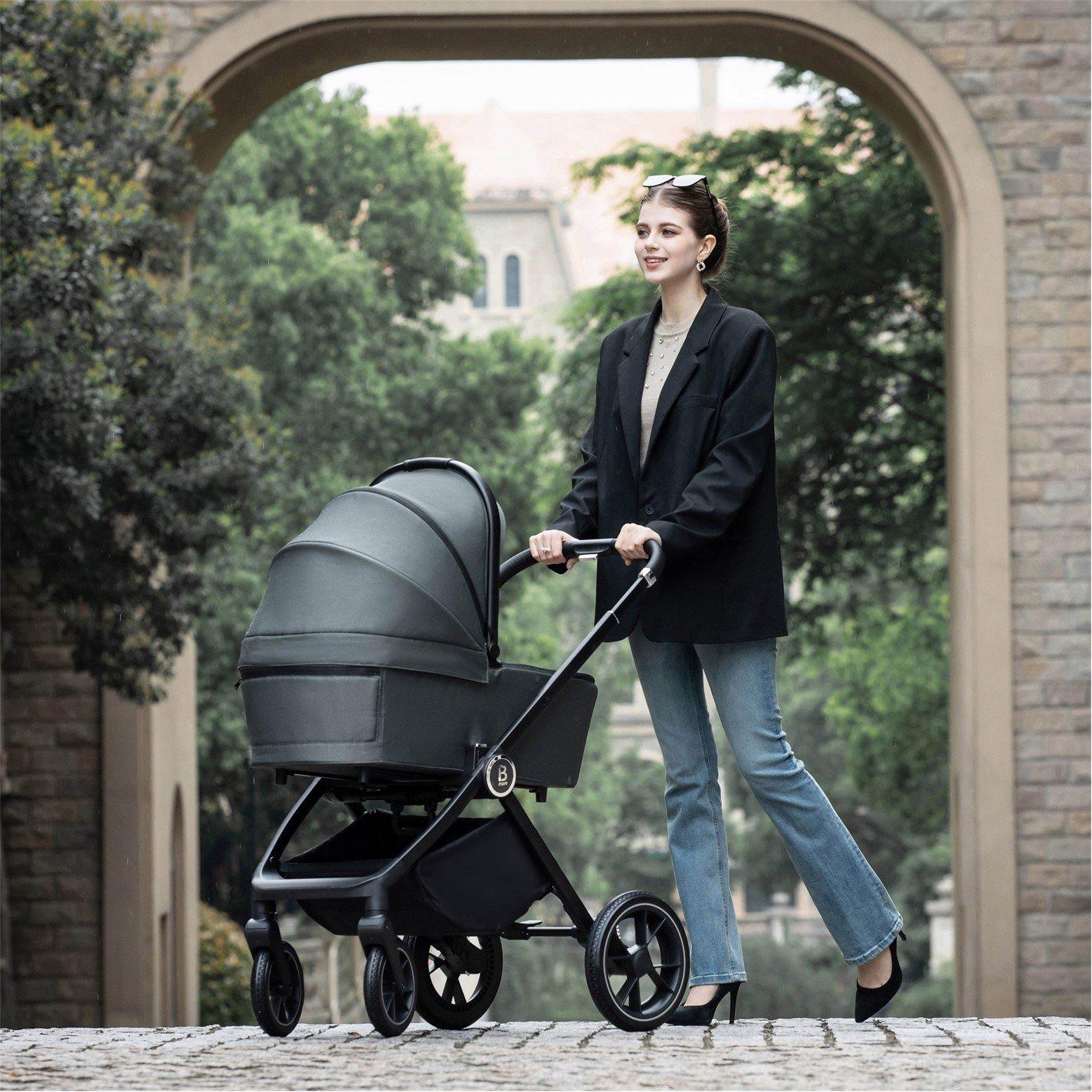 Forest Grey - Babymore - Babymore Kai Pram Pushchair - Forest Grey - 2