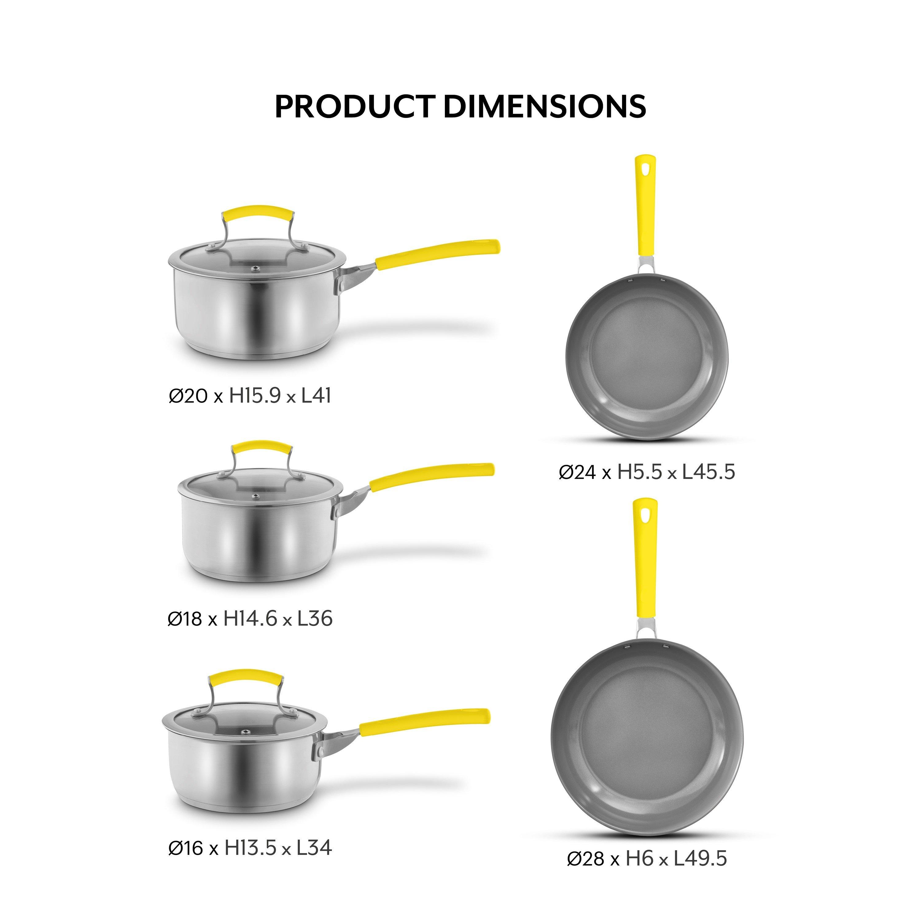 Yellow - SURLATABLE - Colour Me Happy 5 Piece Cookware Set - 6