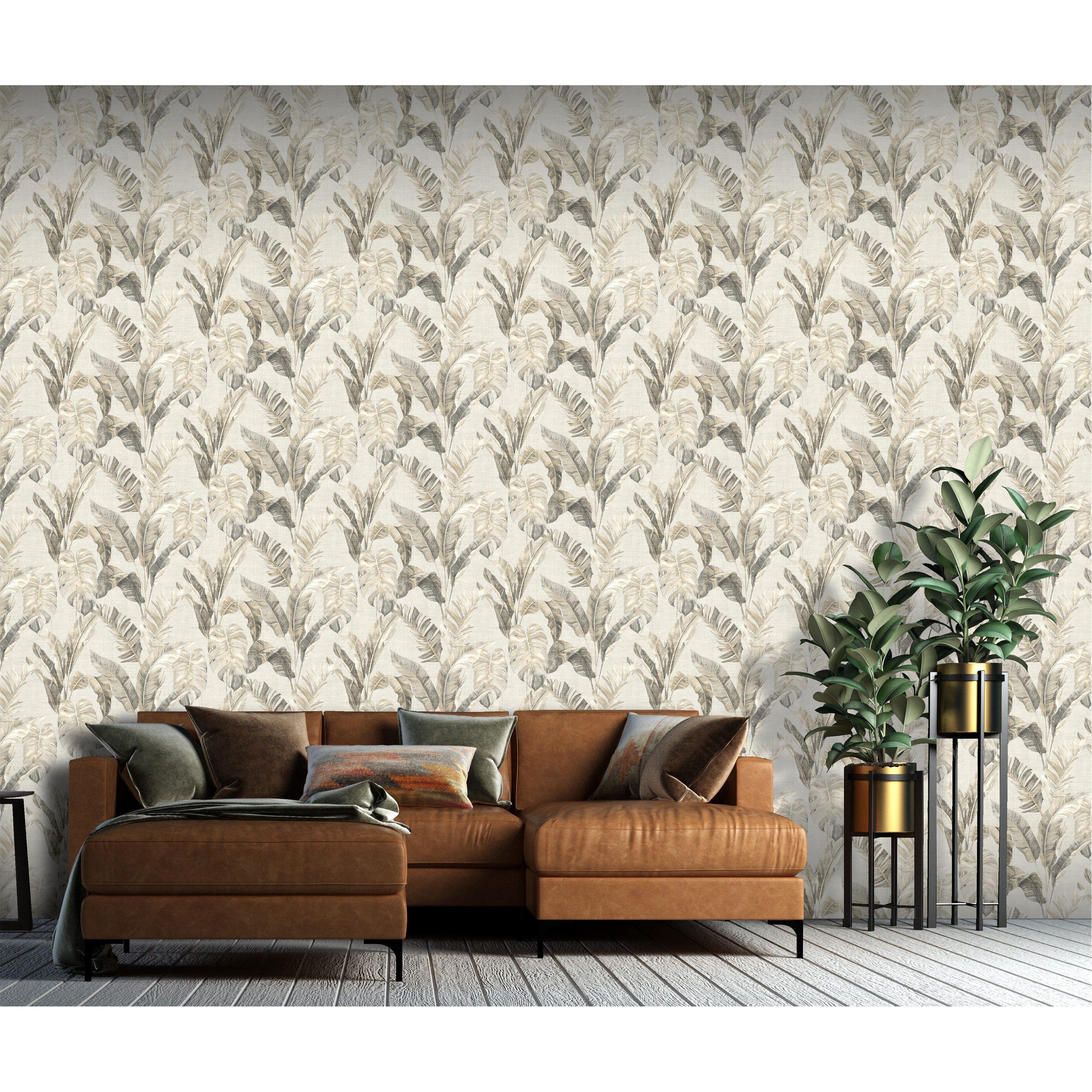 Neutral - Arthouse - Palm Springs Taupe Wallpaper - 2