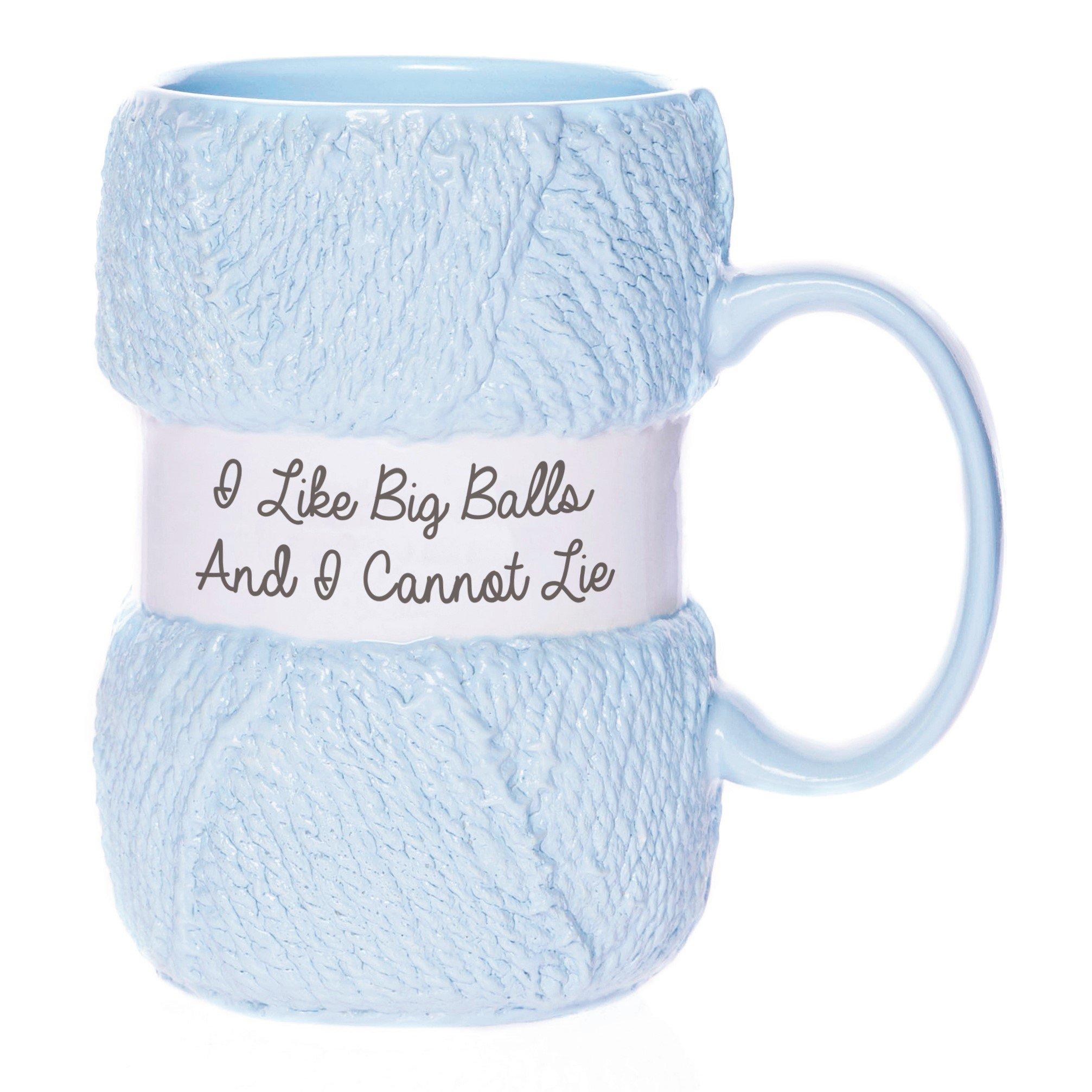 Blue - Boxer Gifts - I like Big Balls Knitting Mug  Knitting Gift - 1