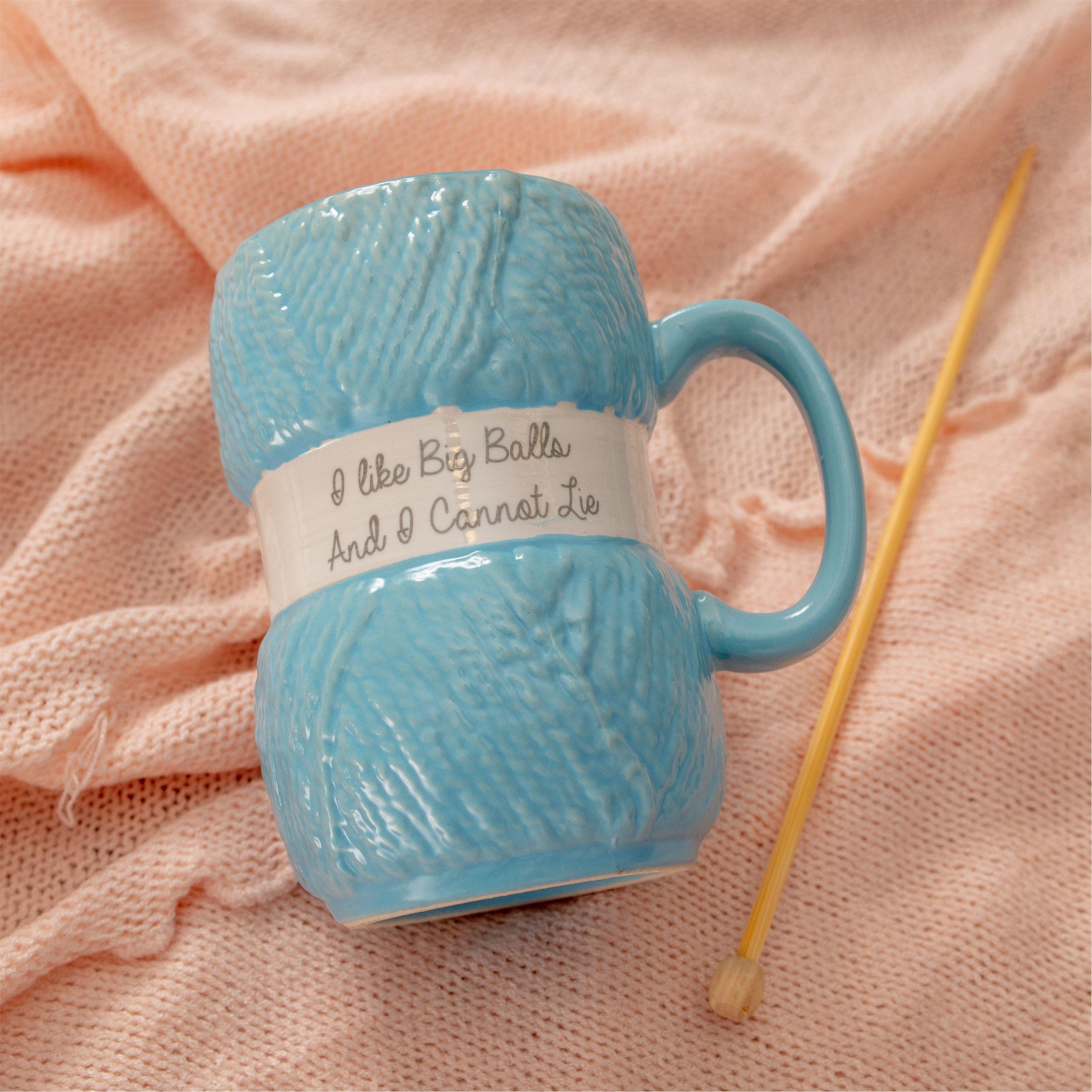 Blue - Boxer Gifts - I like Big Balls Knitting Mug  Knitting Gift - 2
