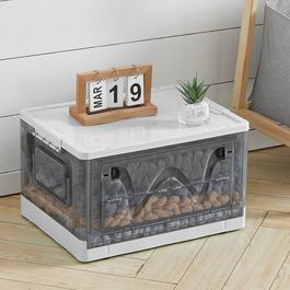 LIFE IDEAS Transparent Folding Storage Box with Wheels