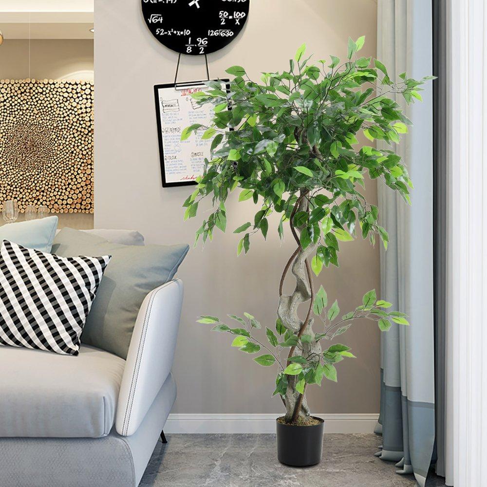Green Black - LIFE IDEAS - 120cm Faux Banyan Tree for Indoor Outdoor Decor - 2