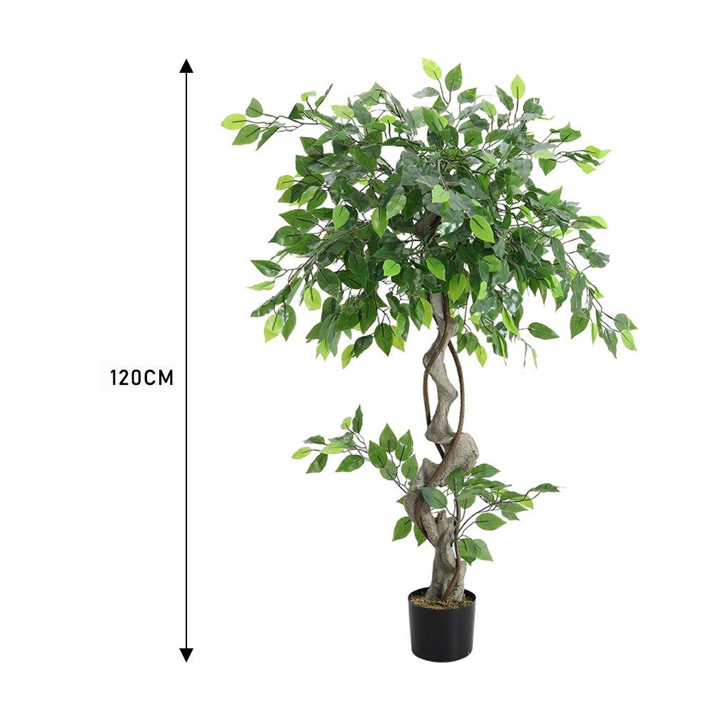 Green Black - LIFE IDEAS - 120cm Faux Banyan Tree for Indoor Outdoor Decor - 7
