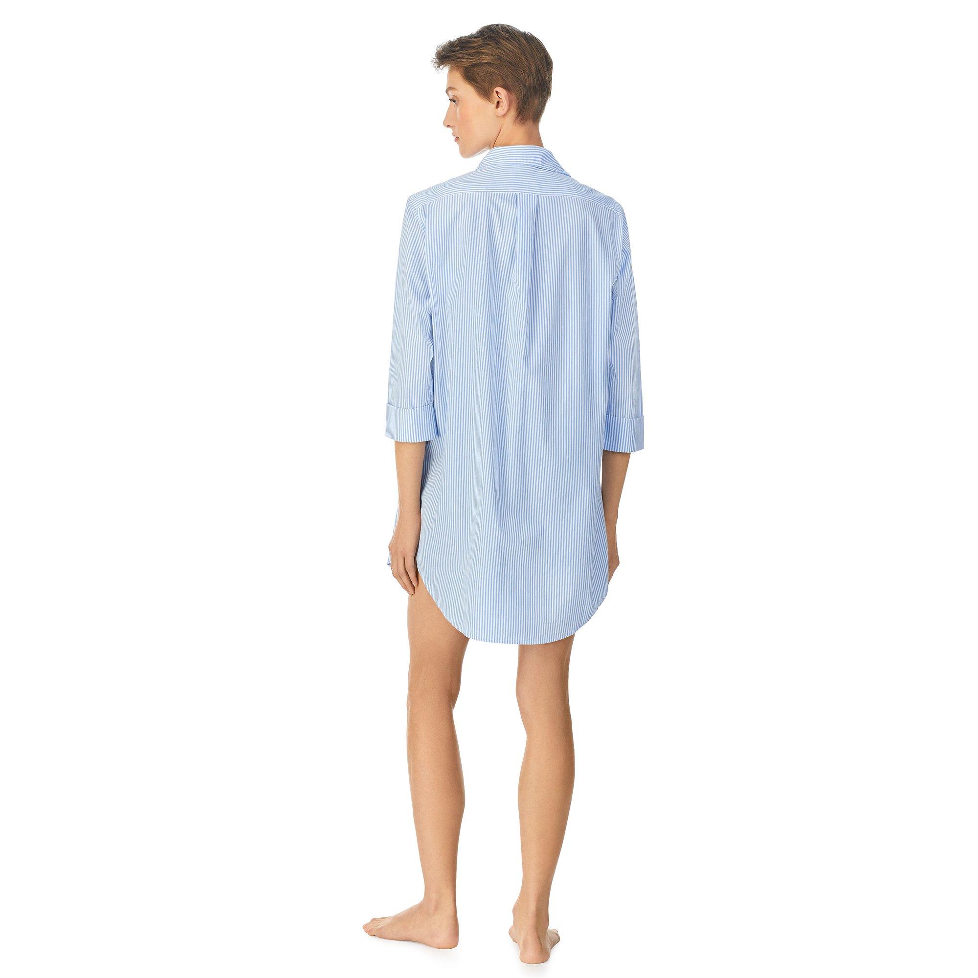 Blue - Lauren by Ralph Lauren - Essentials three quarter sleeve sleepshirt - 2