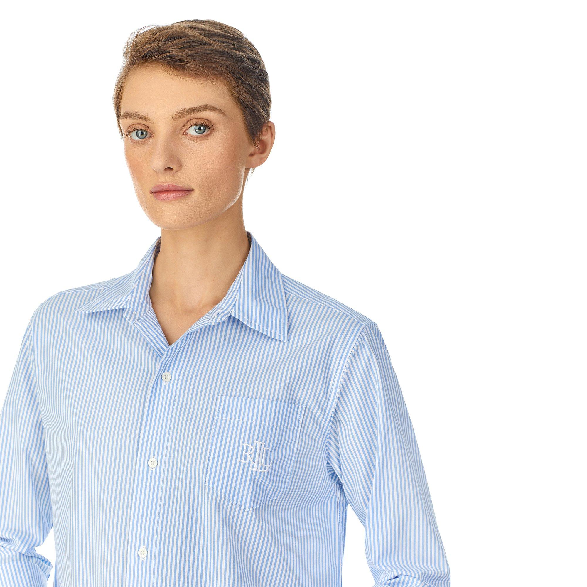 Blue - Lauren by Ralph Lauren - Essentials three quarter sleeve sleepshirt - 3