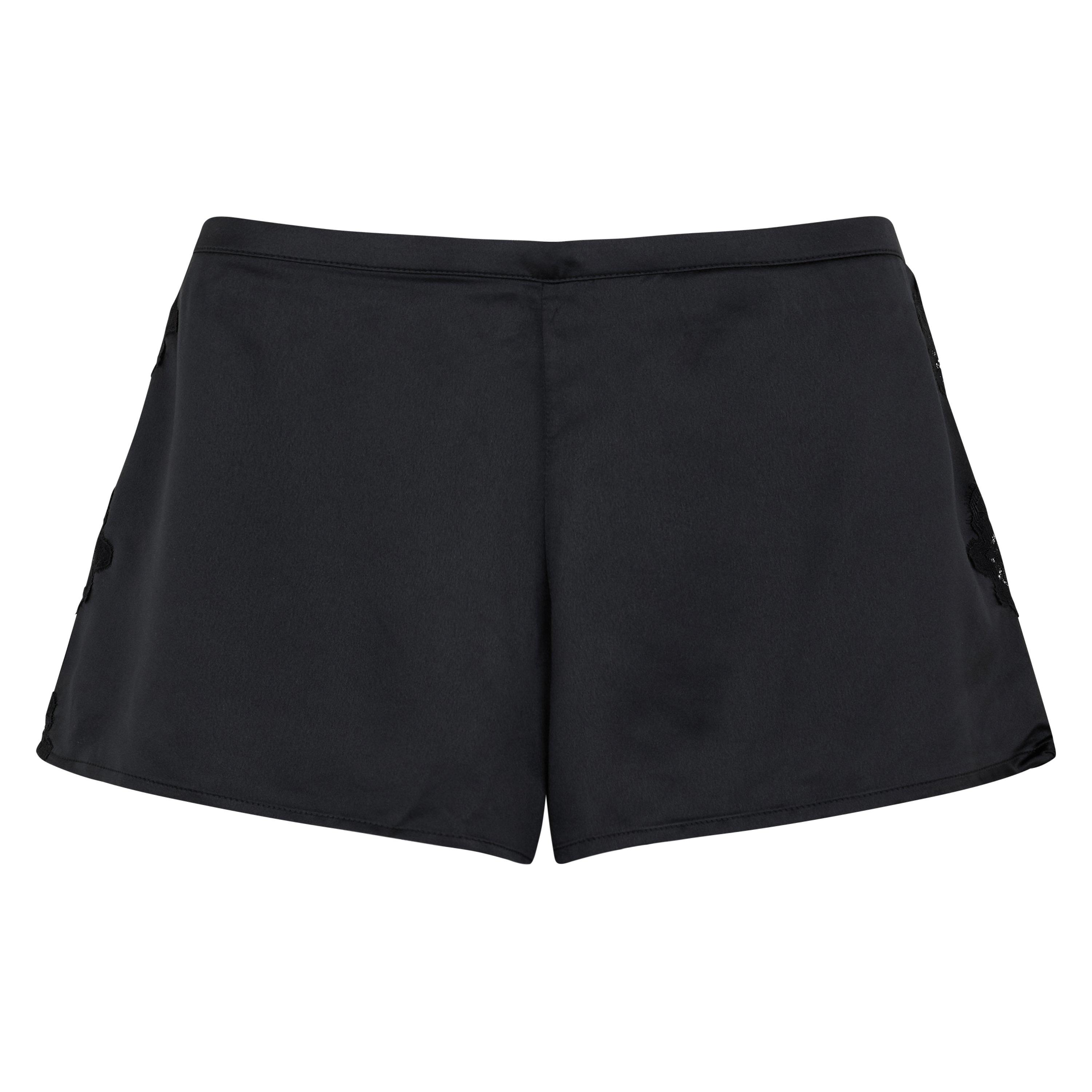 Black - Lauren by Ralph Lauren - Women's Satin Lace-Trim Pyjama Set - 10