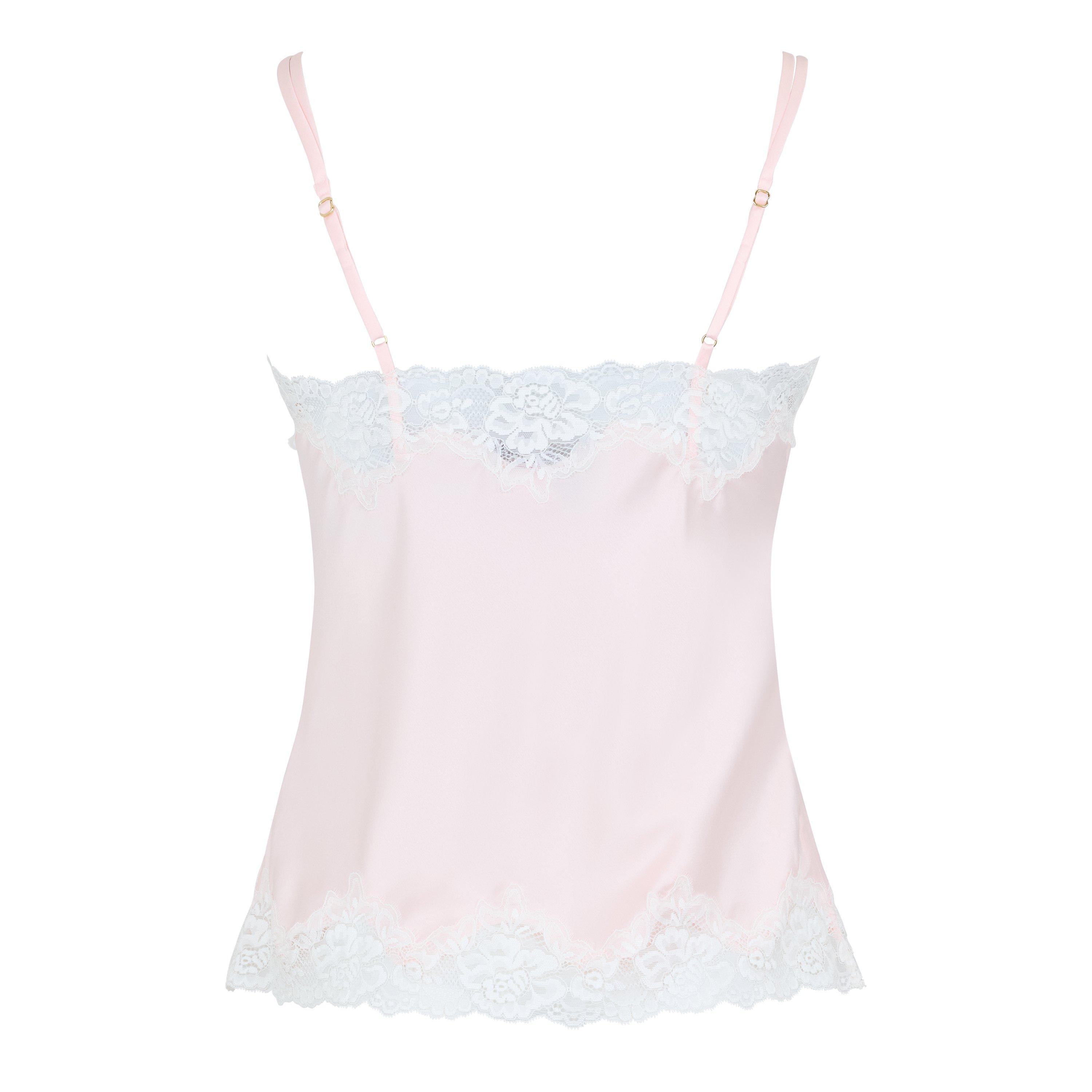 Pink - Lauren by Ralph Lauren - Women's Satin Lace-Trim Pyjama Set - 2