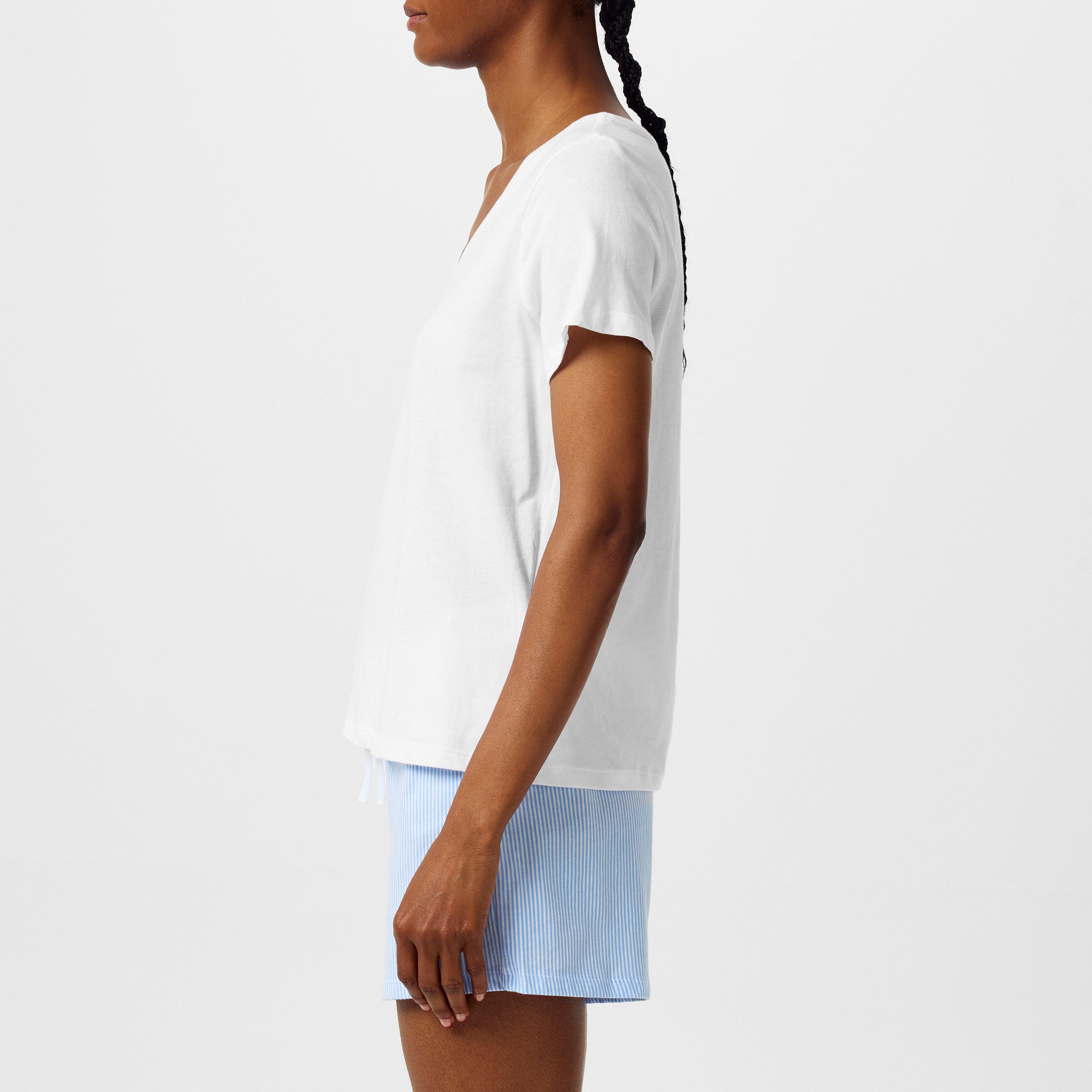 White - Lauren by Ralph Lauren - Essential V Neck T-shirt - 2