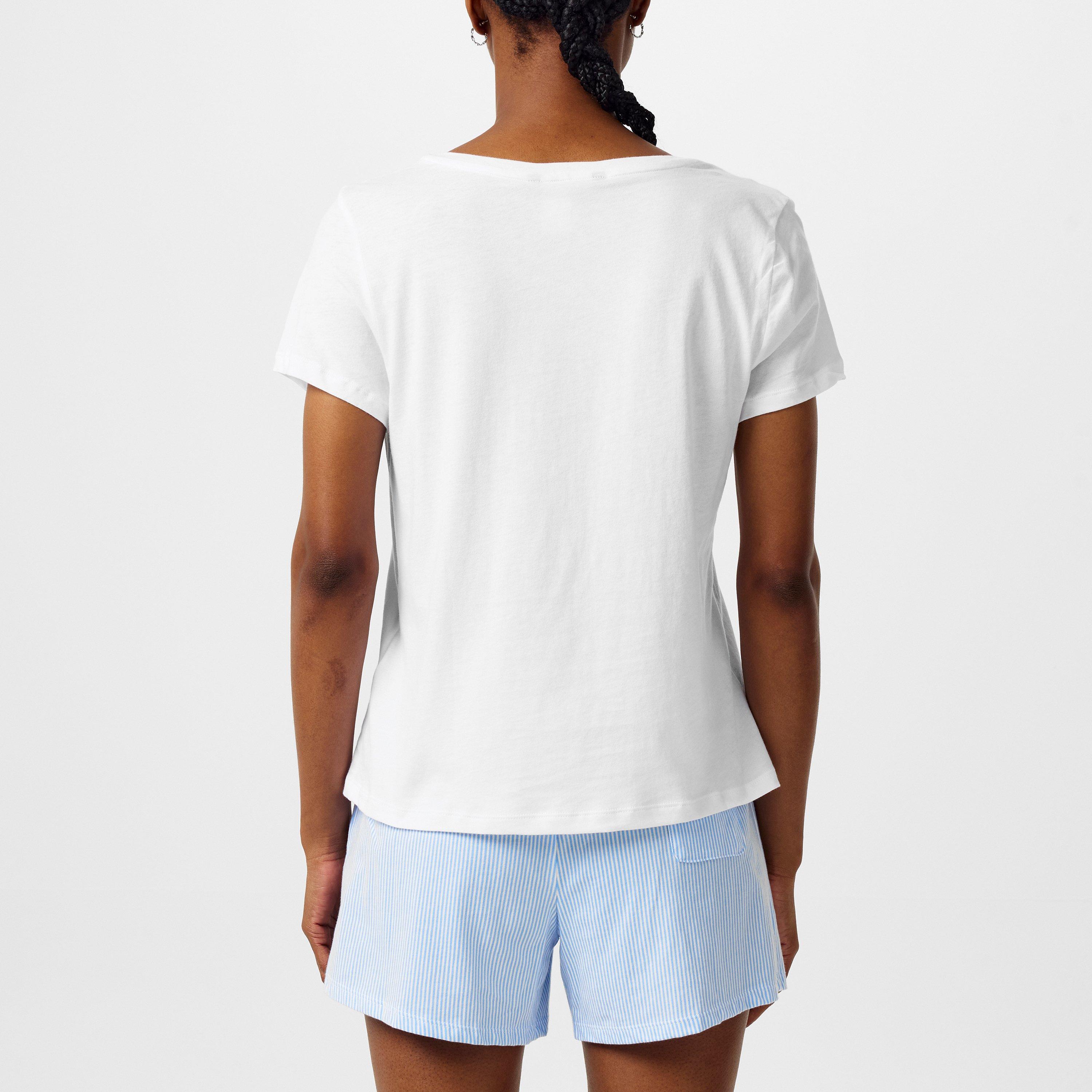 White - Lauren by Ralph Lauren - Essential V Neck T-shirt - 3