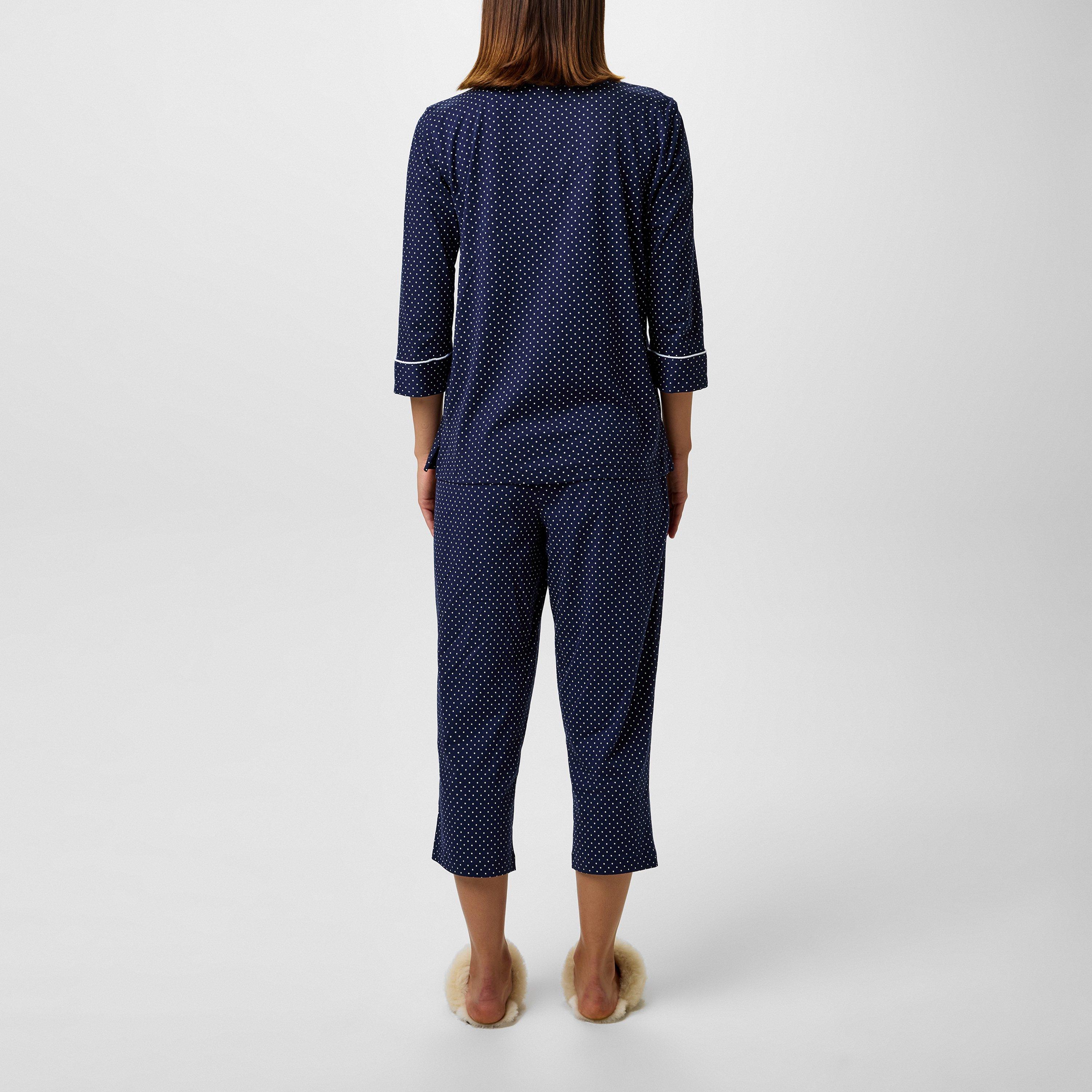Navy - Lauren by Ralph Lauren - Women's Classic Notch Long Sleeve Pyjama Set - 4
