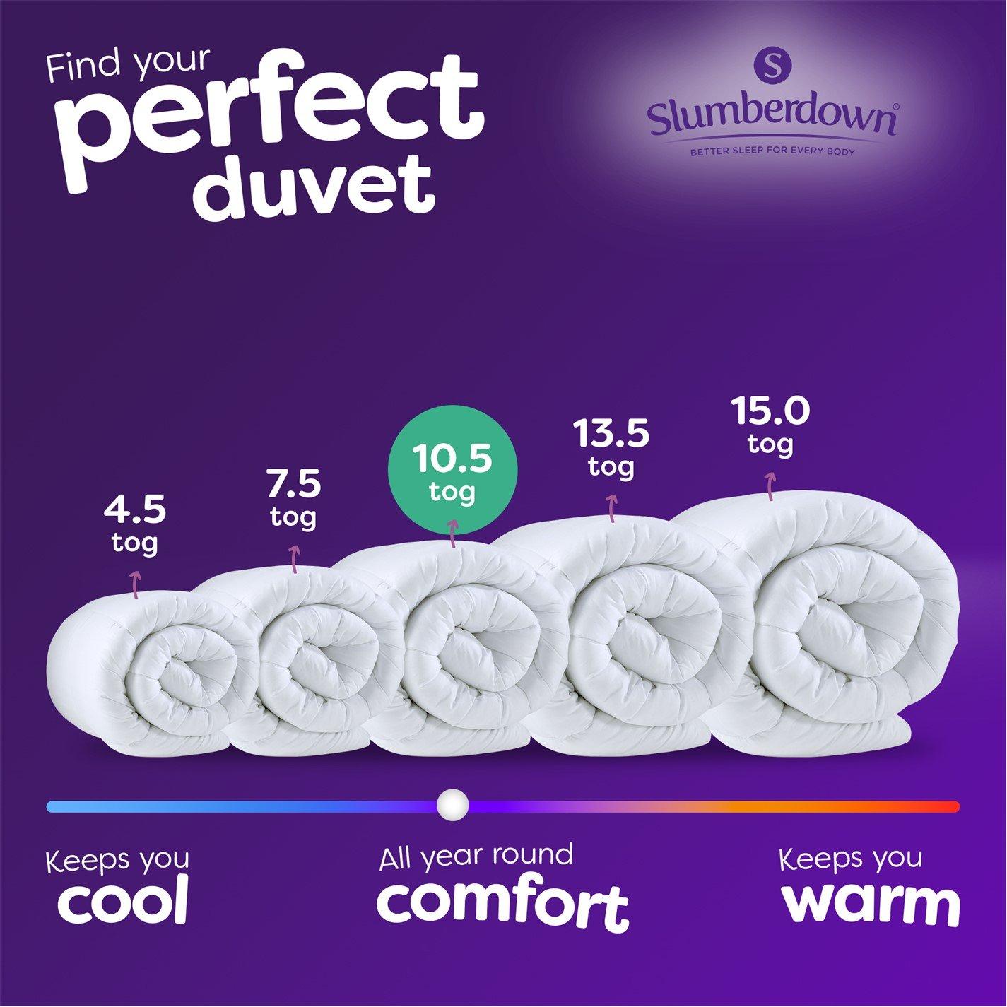 10.5 Tog - Slumberdown - Climate Control Duvet 2 Medium Pillow - 11