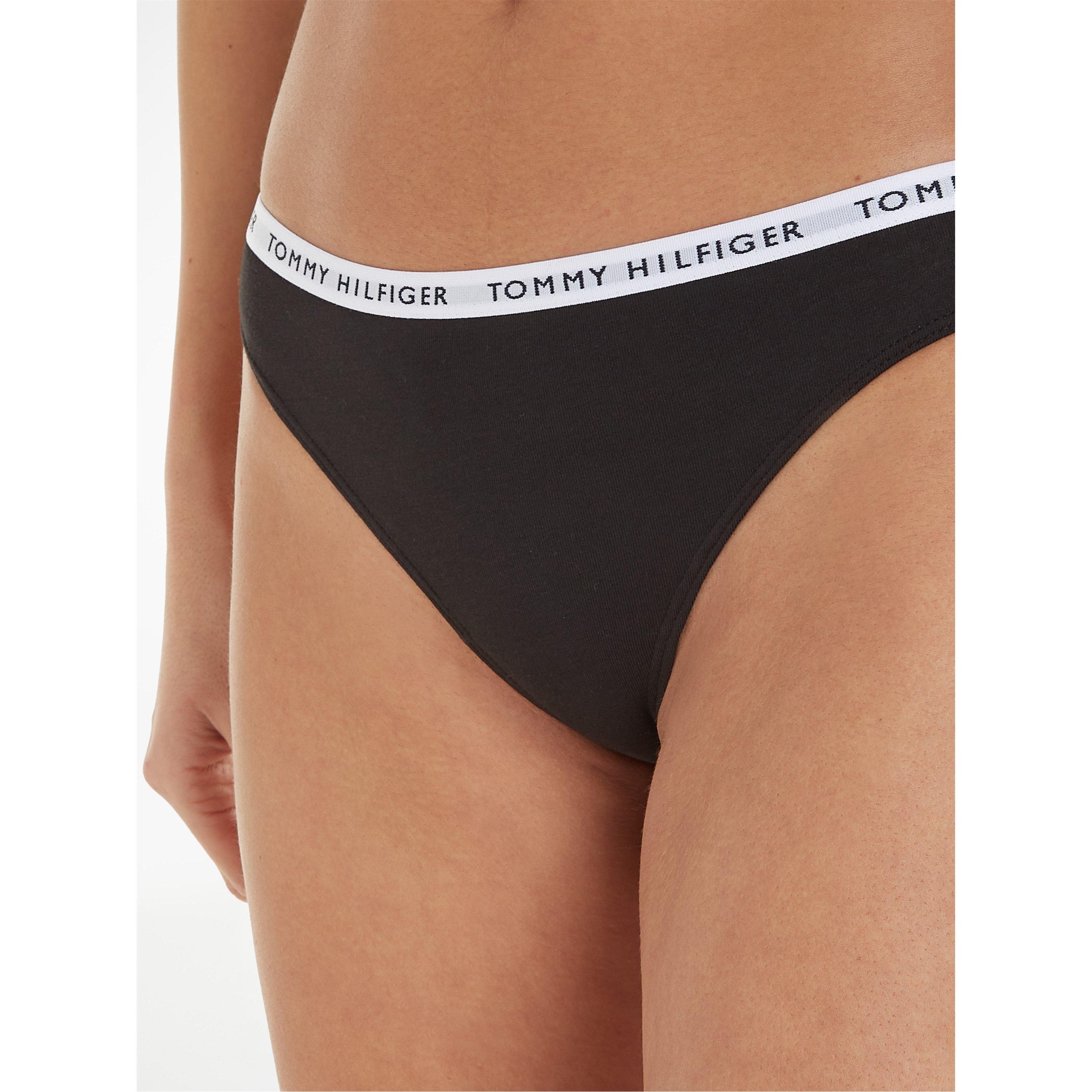 Grey/Wht/Blk - Tommy Hilfiger - Tommy Bodywear 3 Pack Thong Briefs Womens - 2