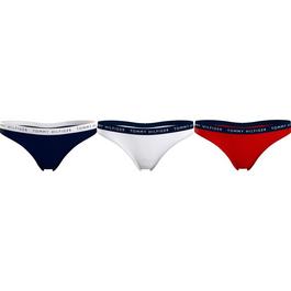 Tommy Hilfiger Tommy Bodywear 3 Pack Thong Briefs Womens