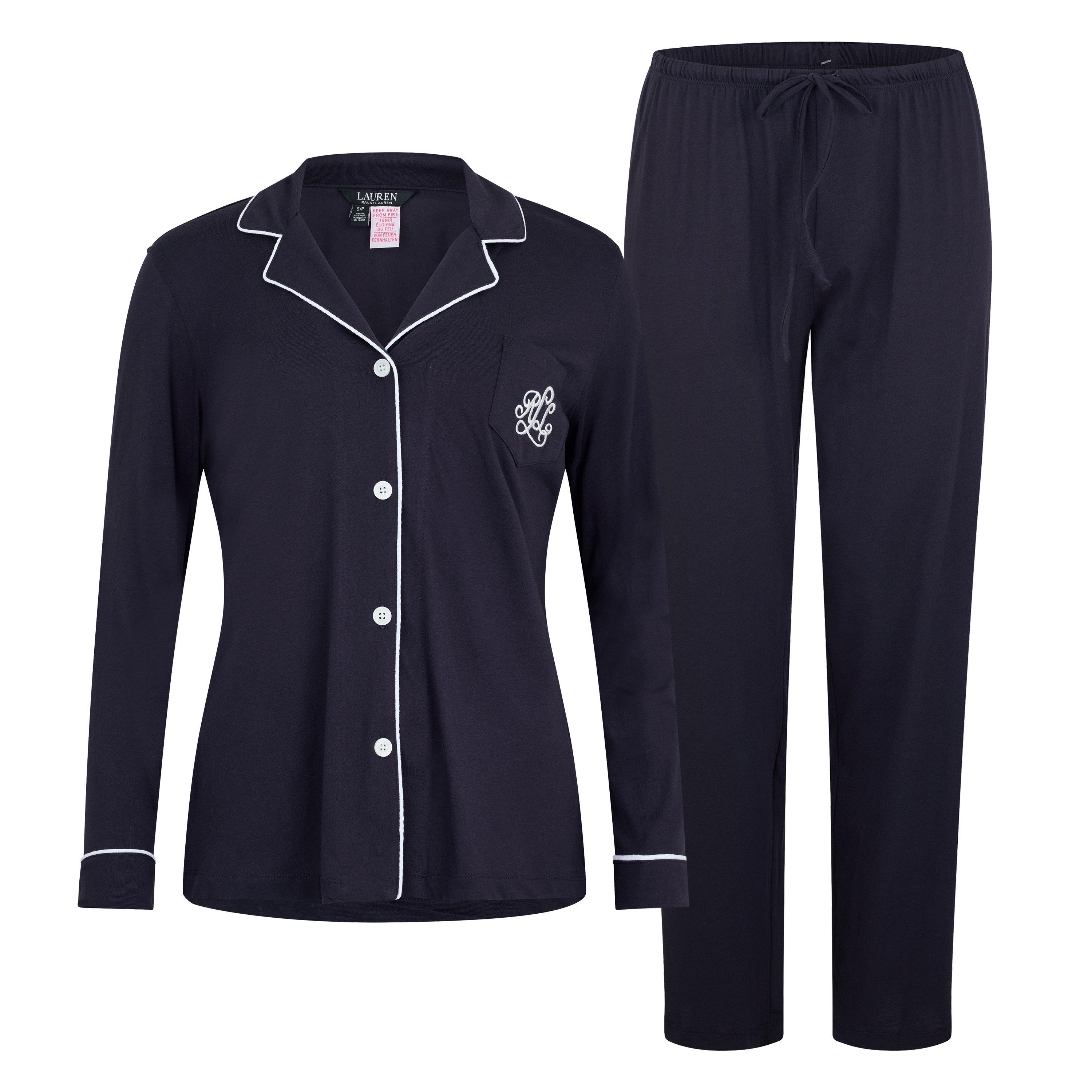 Navy 410 - Lauren by Ralph Lauren - Women's Classic Notch Pyjama Set - 6