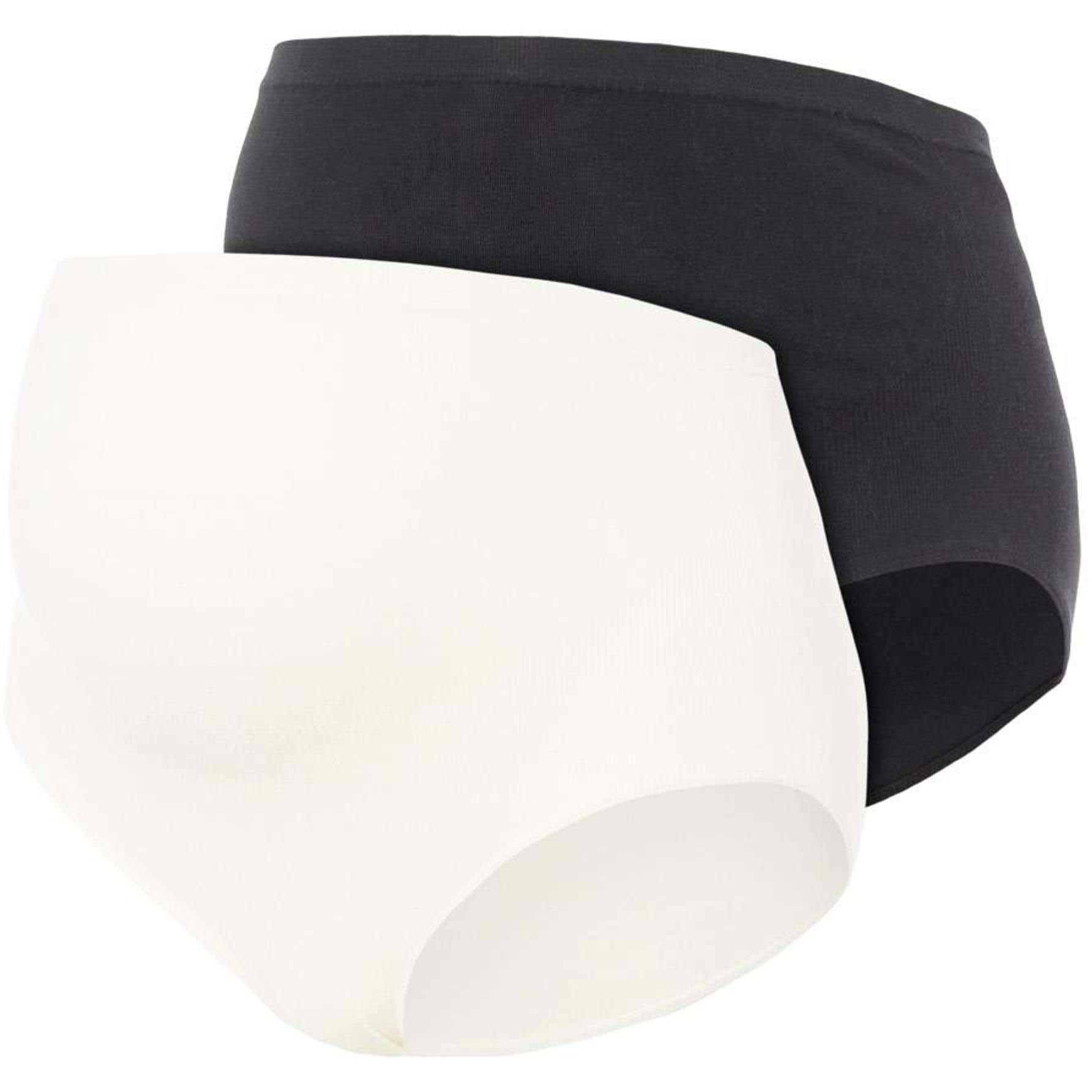 Mamalicious Women's Maternity 2-Pack Cotton Pants - Black/White - L/XL
