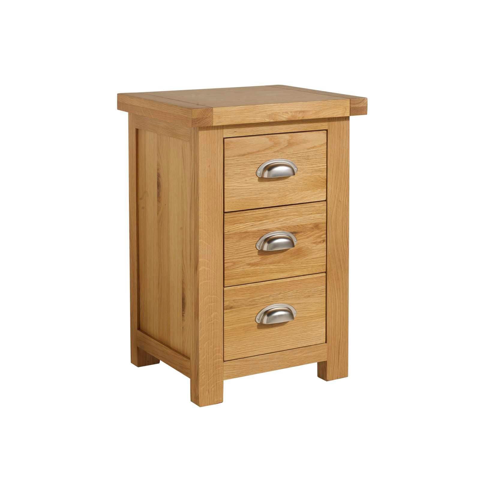 Oak - Birlea - Woburn Large 3 Drawer Bedside Table - 4