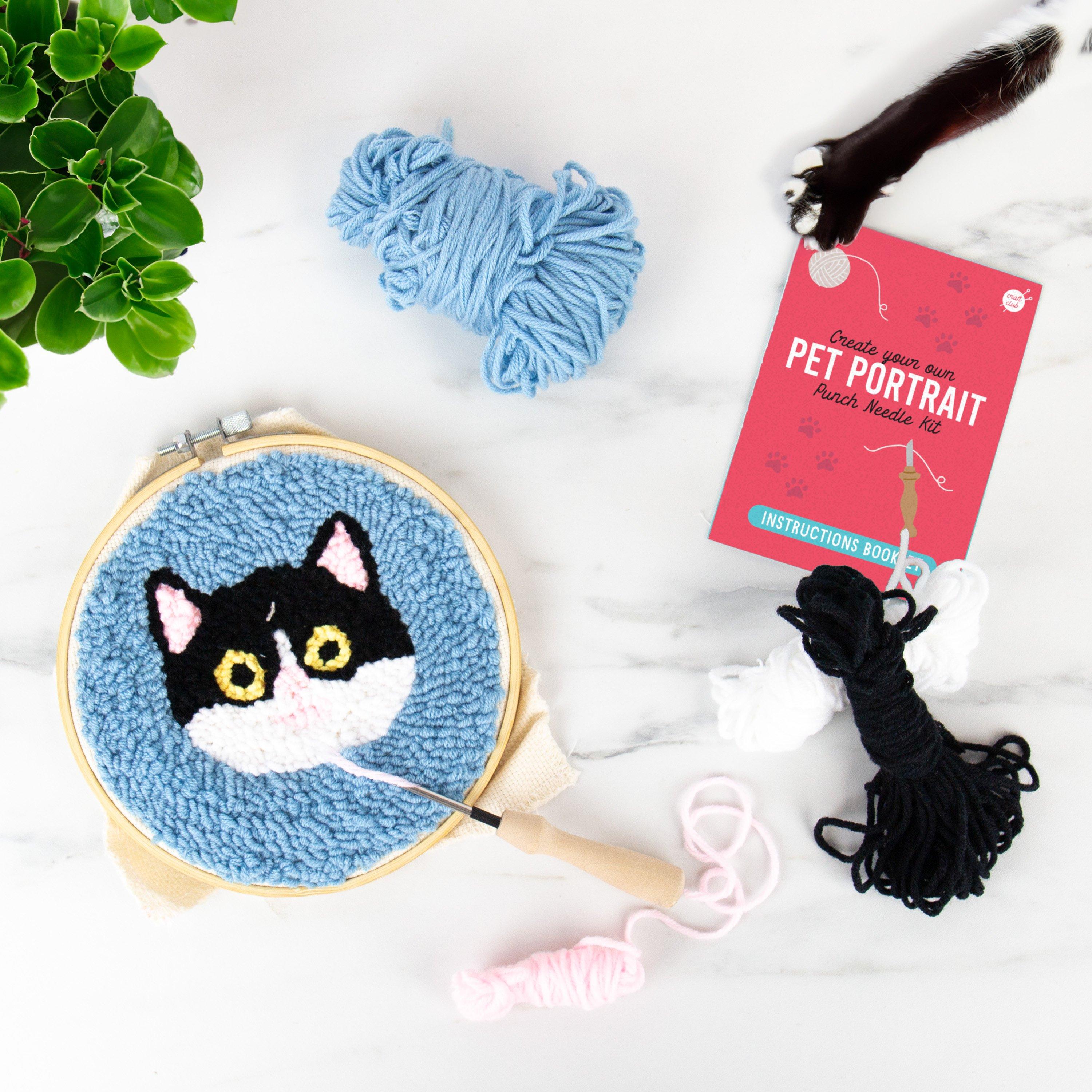 Red - Gift Republic - Pet Portrait Cat Punch Needle Kit - 3
