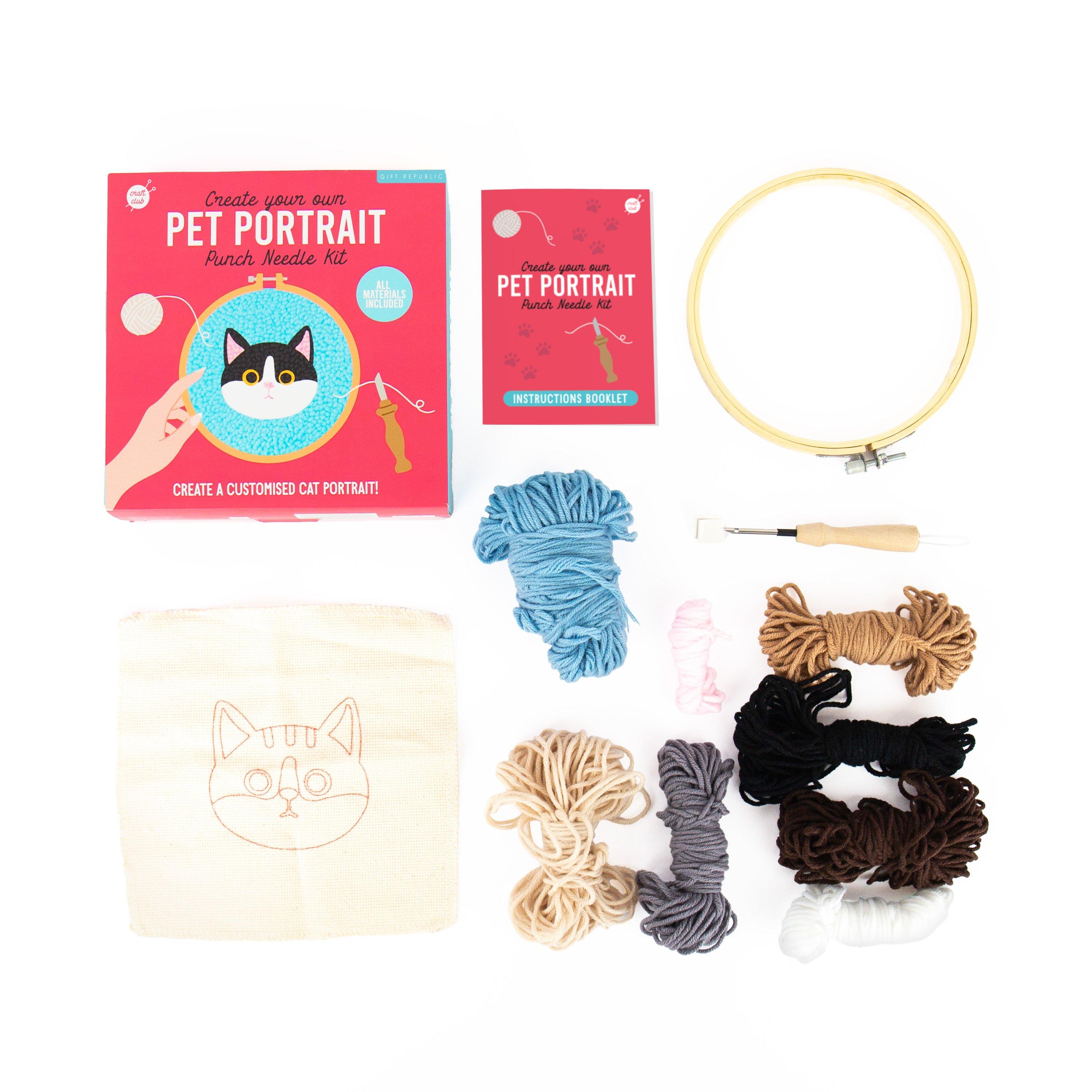 Red - Gift Republic - Pet Portrait Cat Punch Needle Kit - 4