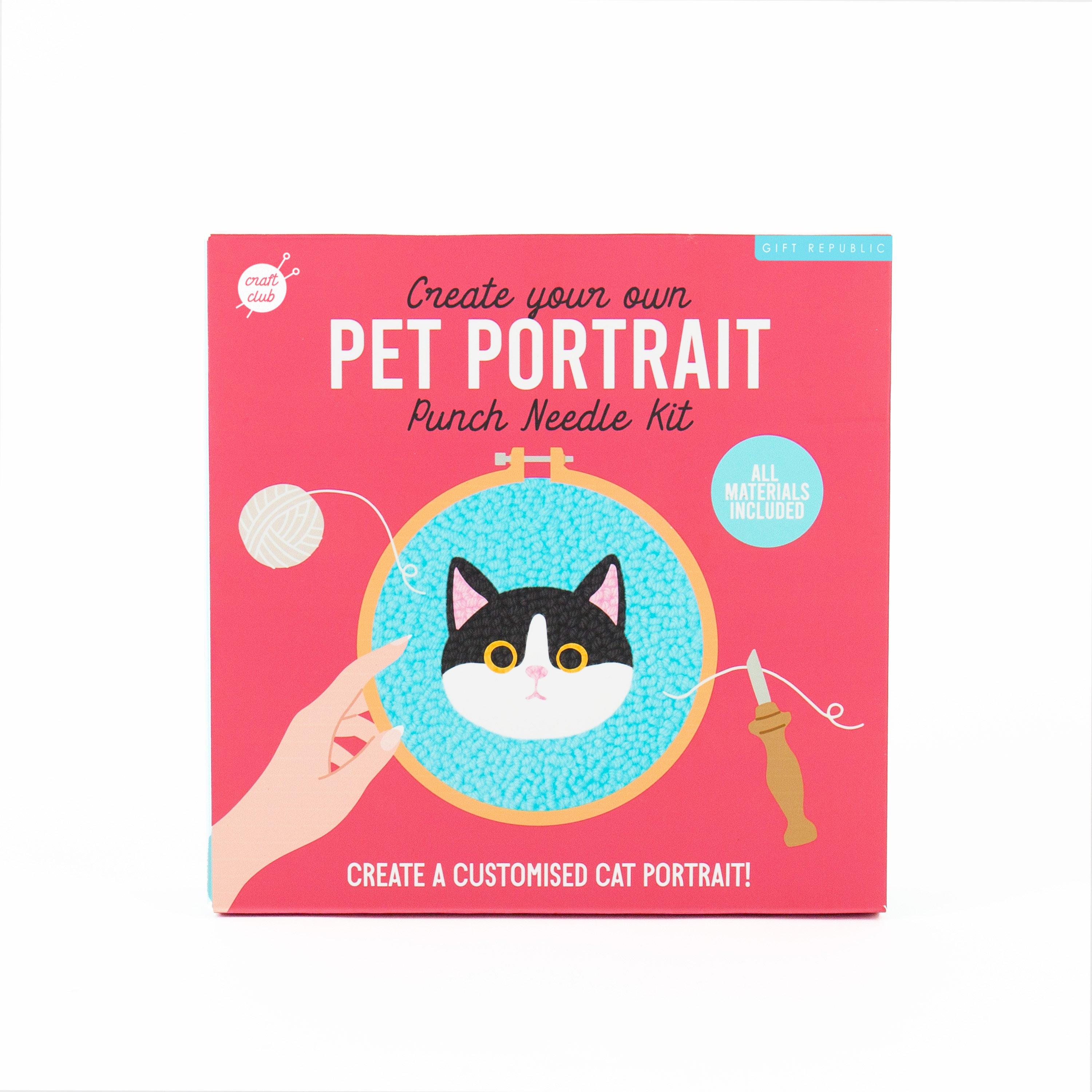 Red - Gift Republic - Pet Portrait Cat Punch Needle Kit - 5
