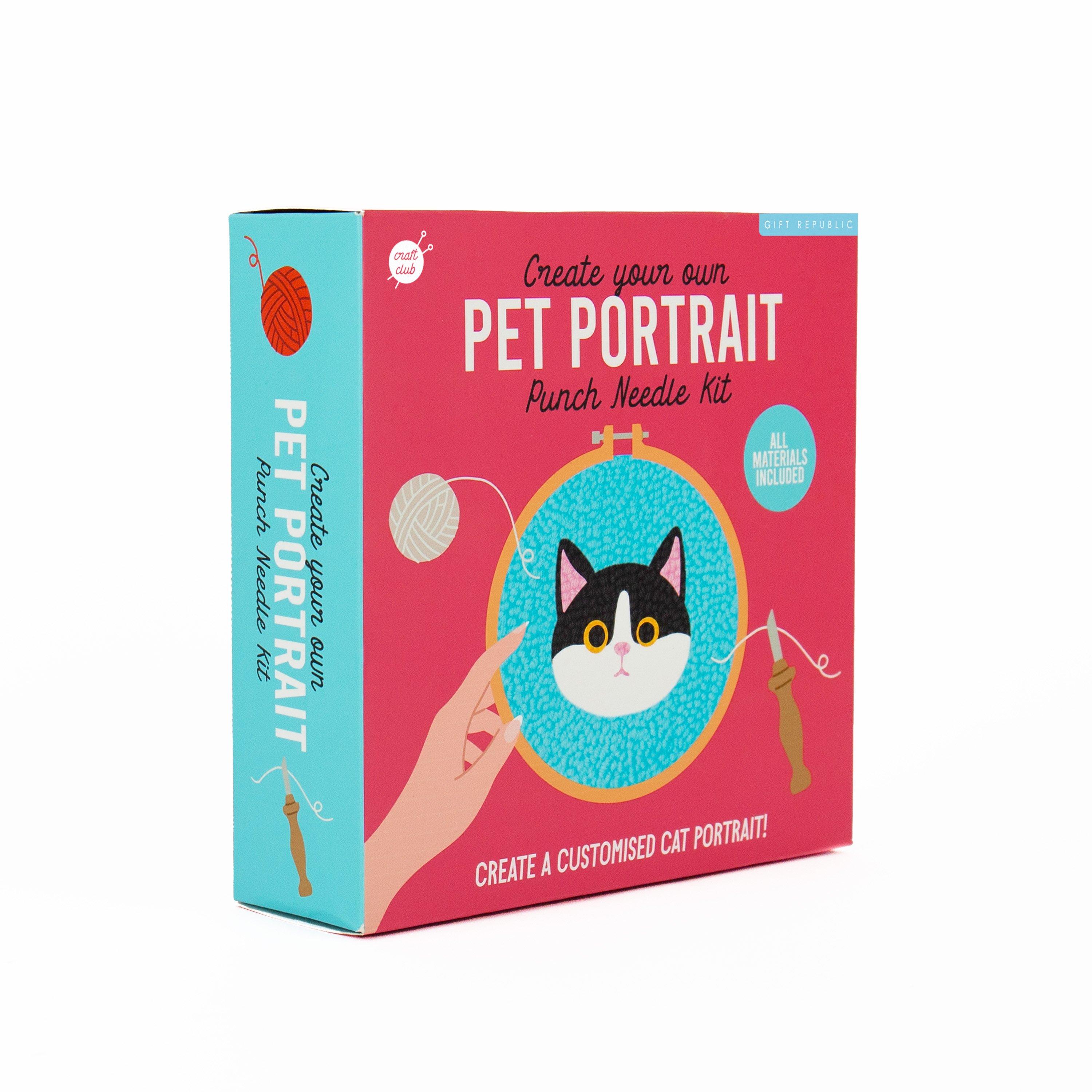 Red - Gift Republic - Pet Portrait Cat Punch Needle Kit - 6