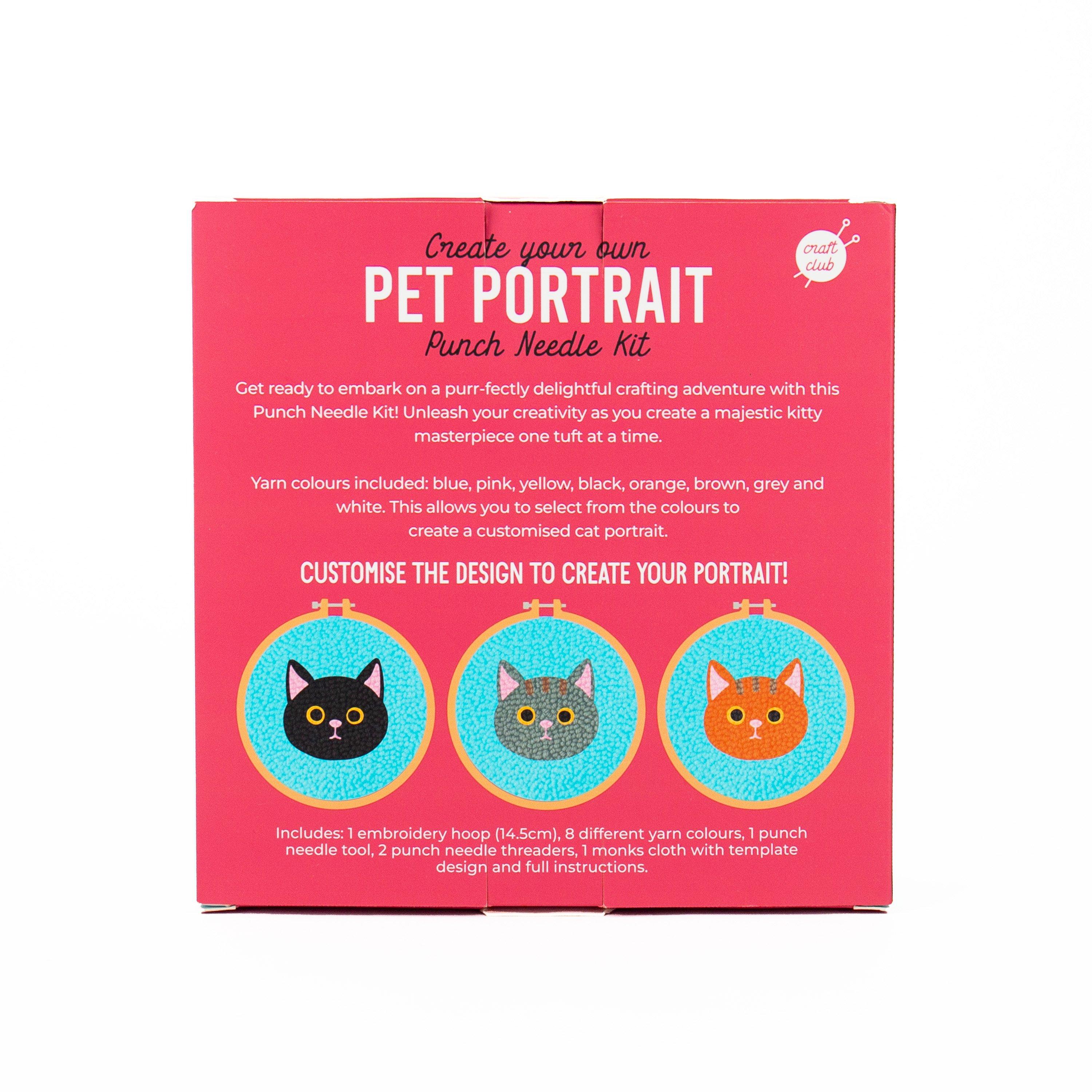 Red - Gift Republic - Pet Portrait Cat Punch Needle Kit - 7