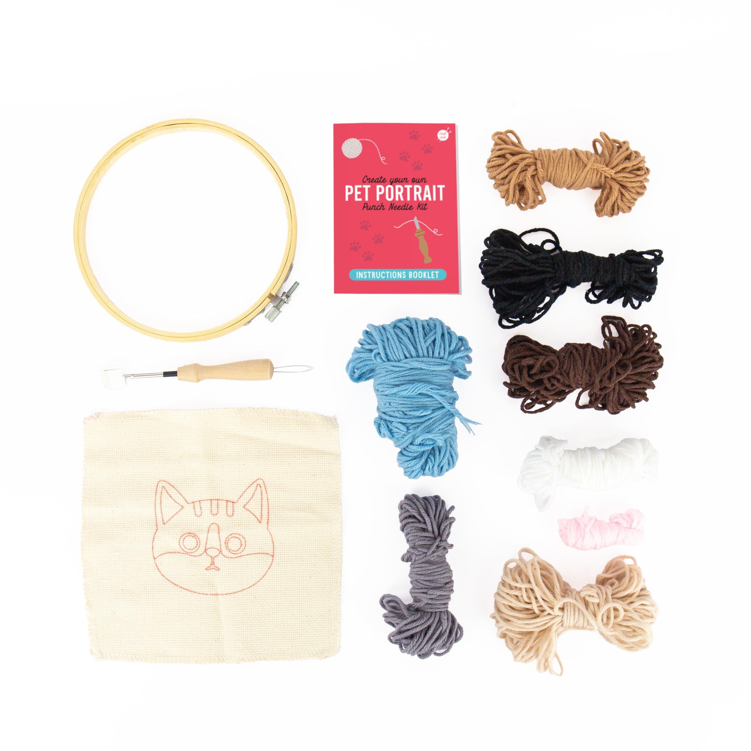 Red - Gift Republic - Pet Portrait Cat Punch Needle Kit - 8