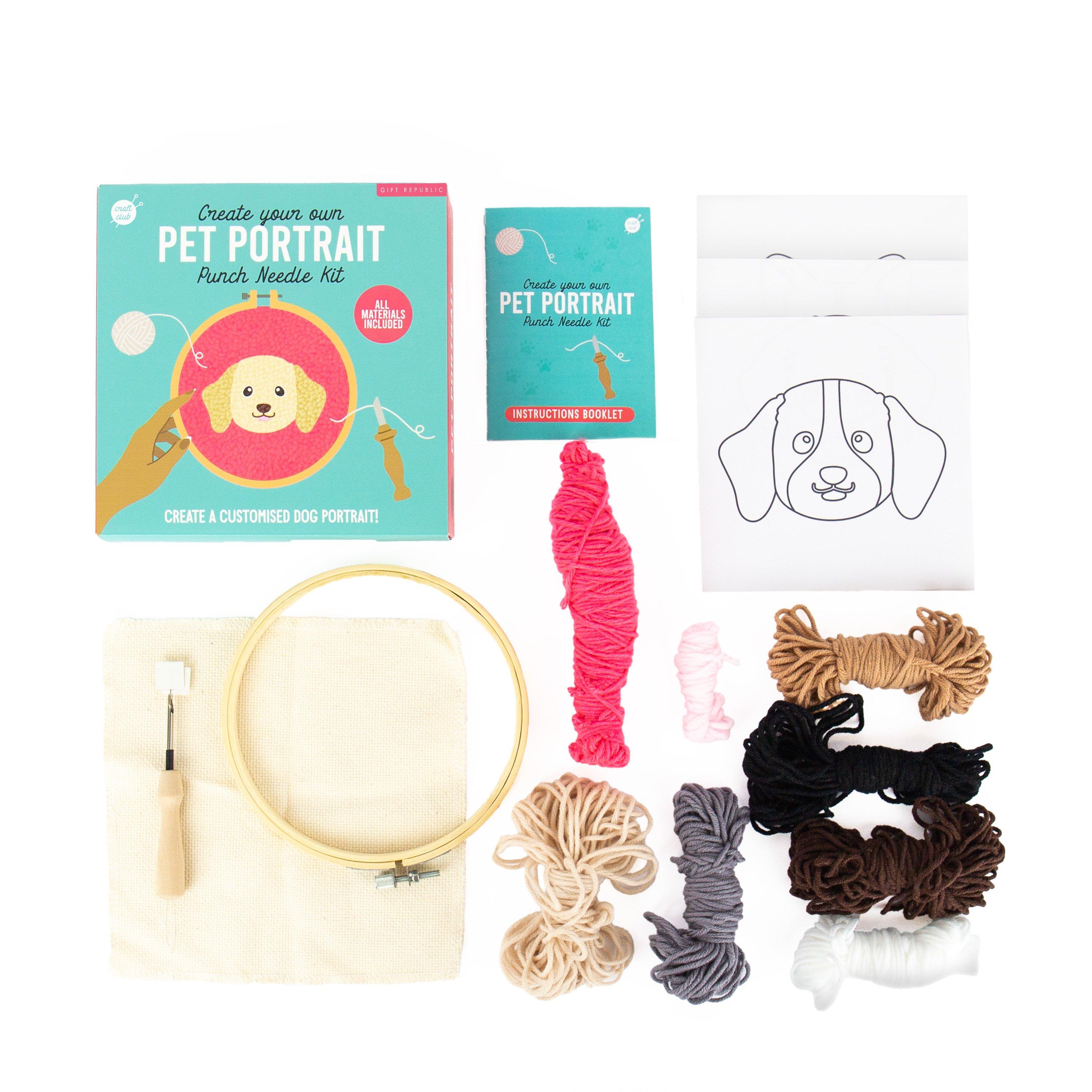 Blue - Gift Republic - Pet Portrait Dog Punch Needle Kit - 4