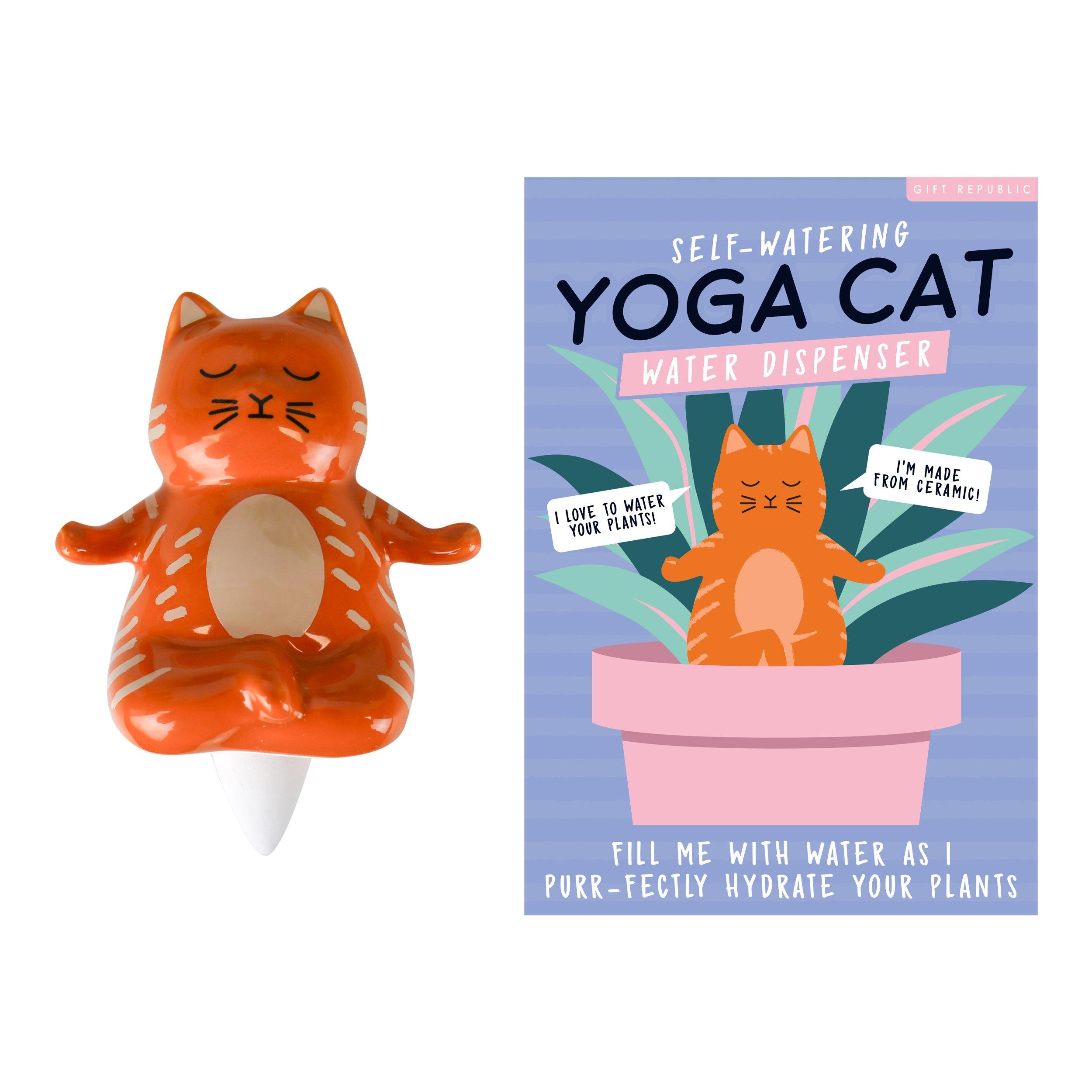 Orange - Gift Republic - Self-Watering Yoga Cat Water Dispenser - 7