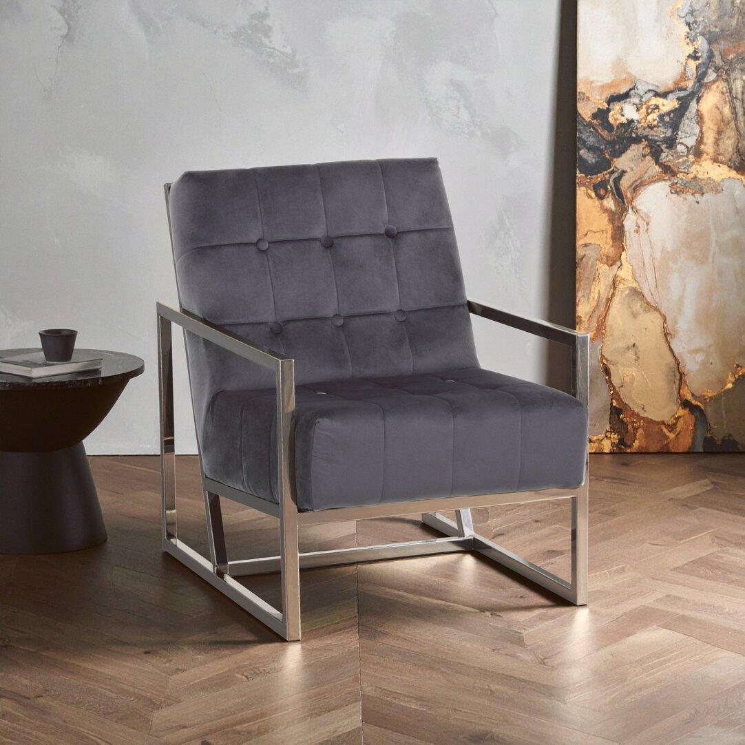 Interiors By Premier  Hana Velvet Chair Grey