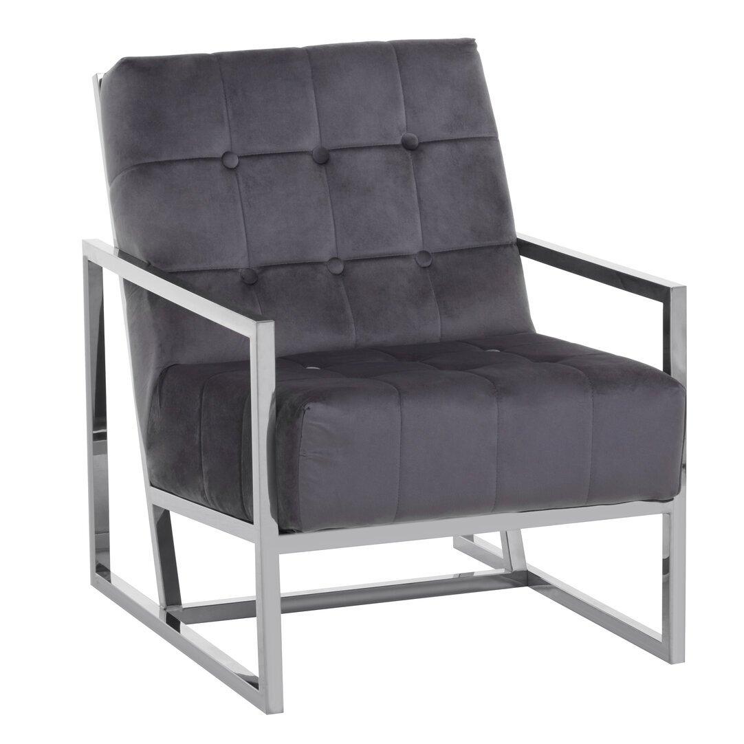 Grey - Interiors by Premier - Hana Grey Velvet Chair - 4