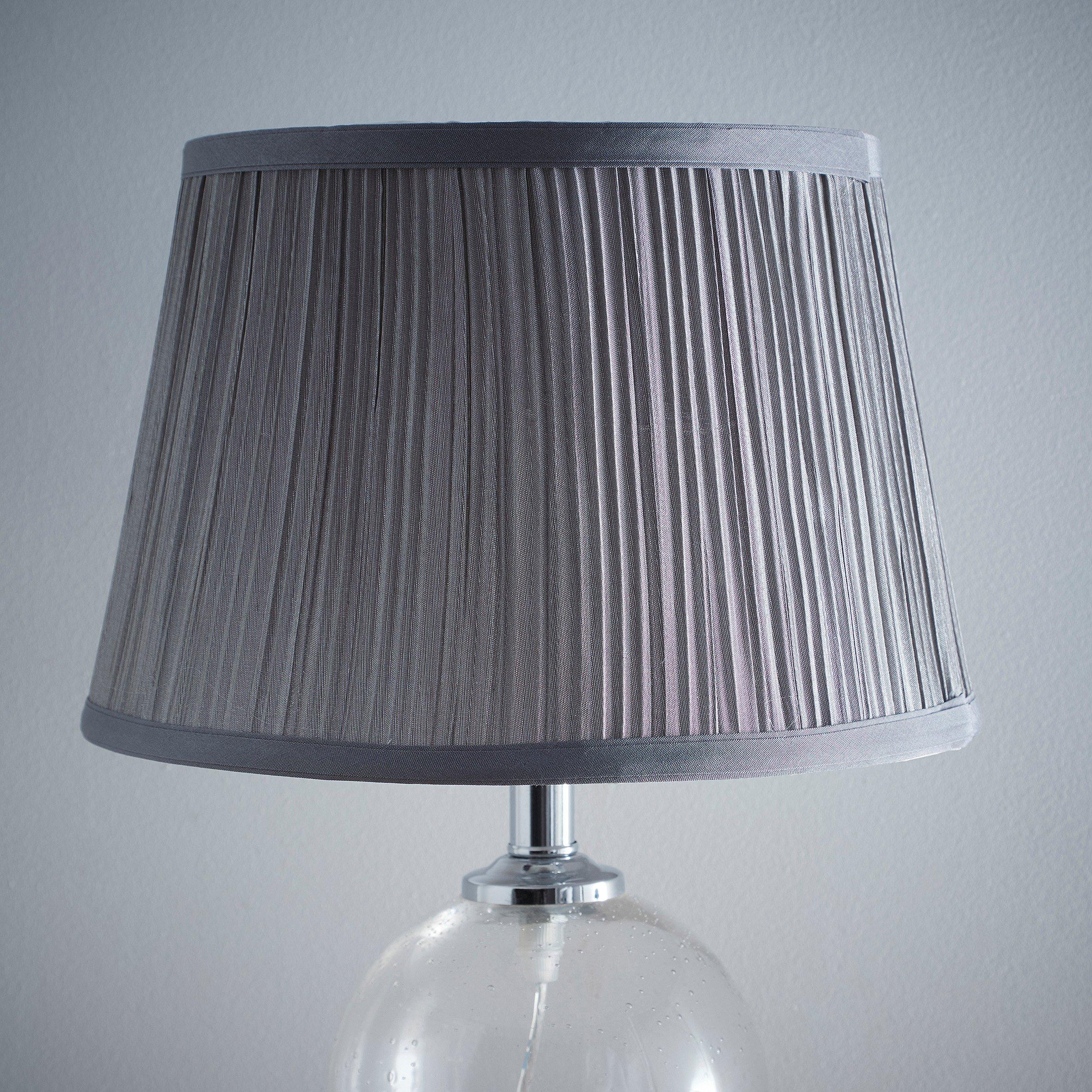 K Living  Mushroom Pleated Ceiling Table Lamp Shade Grey - Small