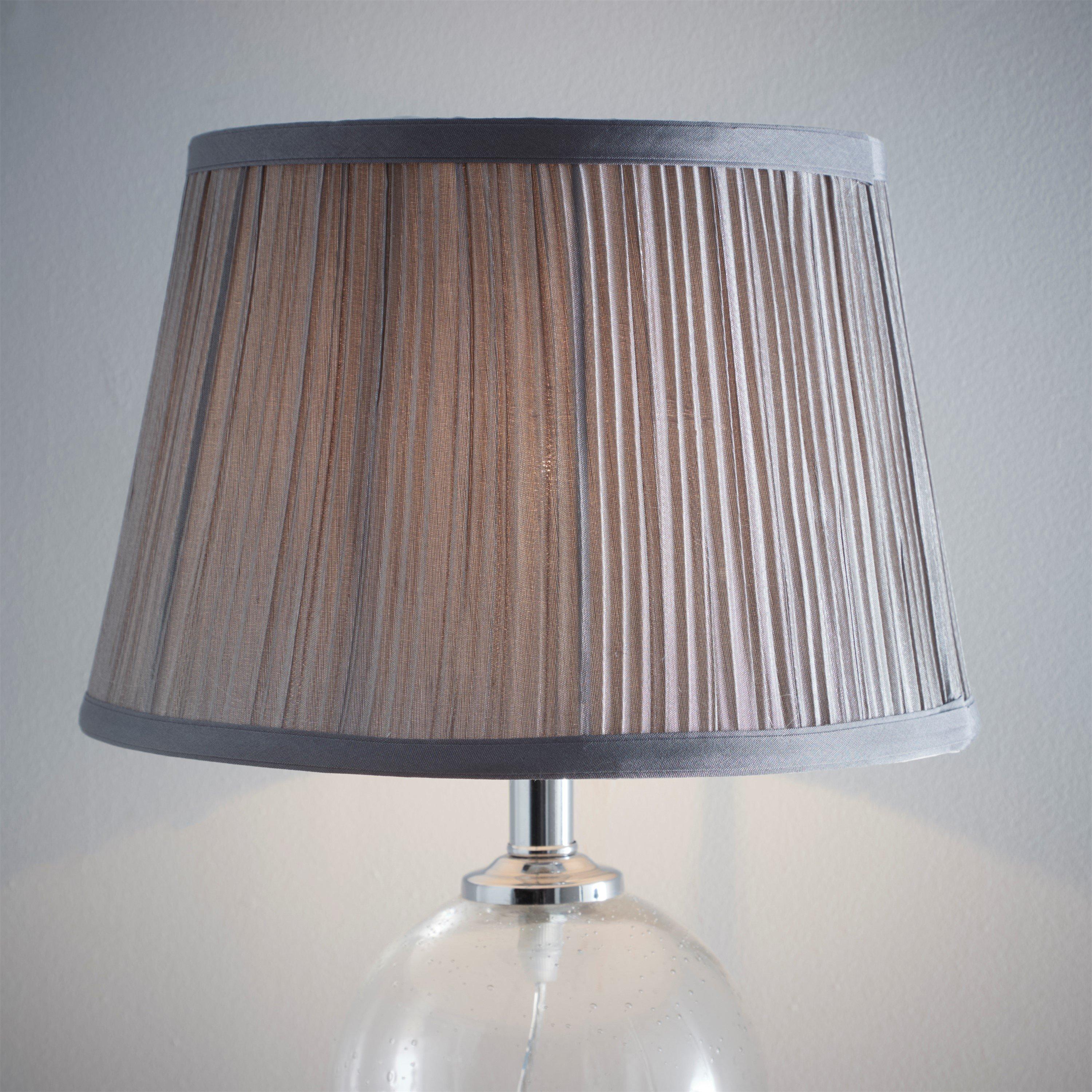 Grey - K Living - Grey Mushroom Pleated Ceiling Table Lamp Shade - 2