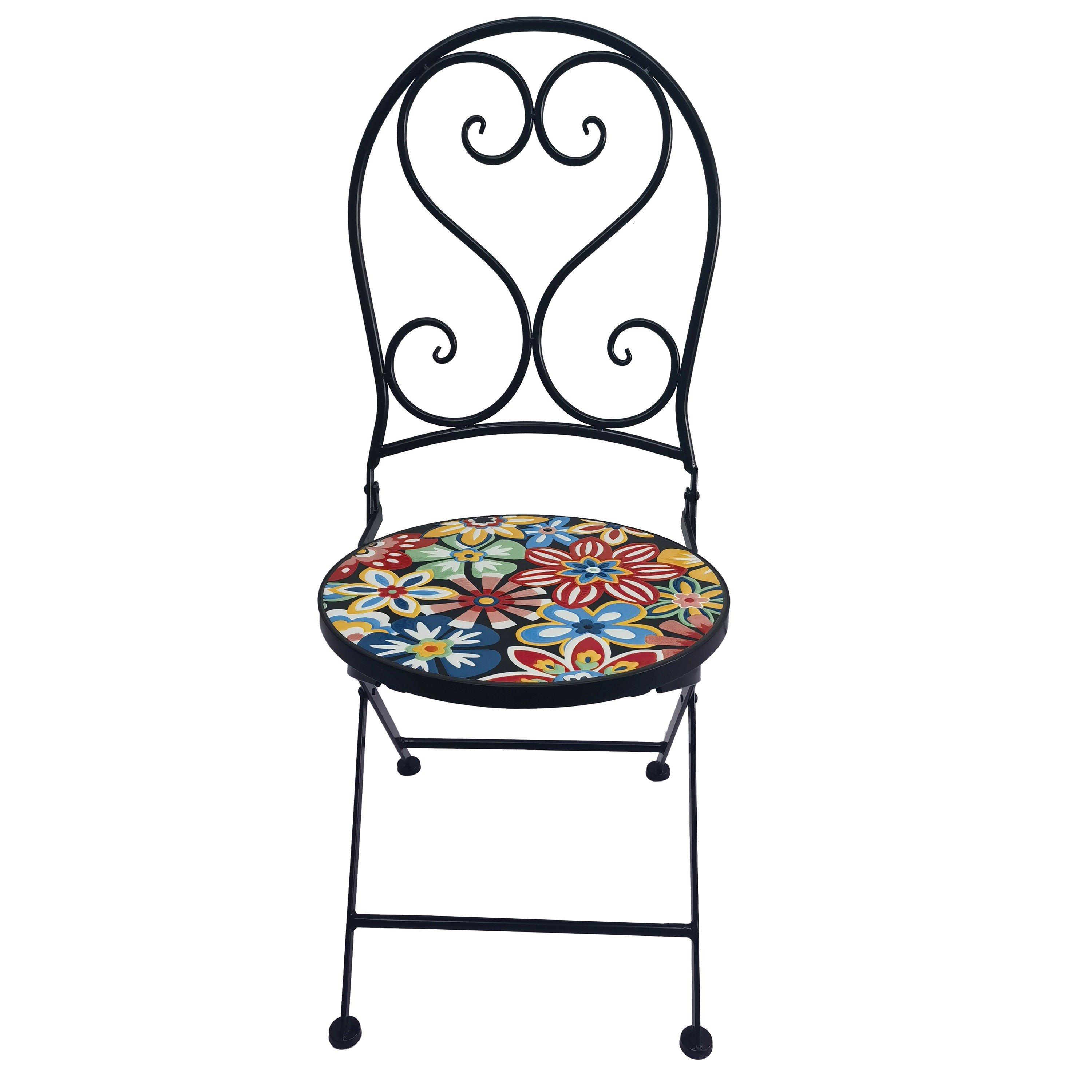Multi - Suntime - Floral Fiesta Mosaic Bistro Set - 2