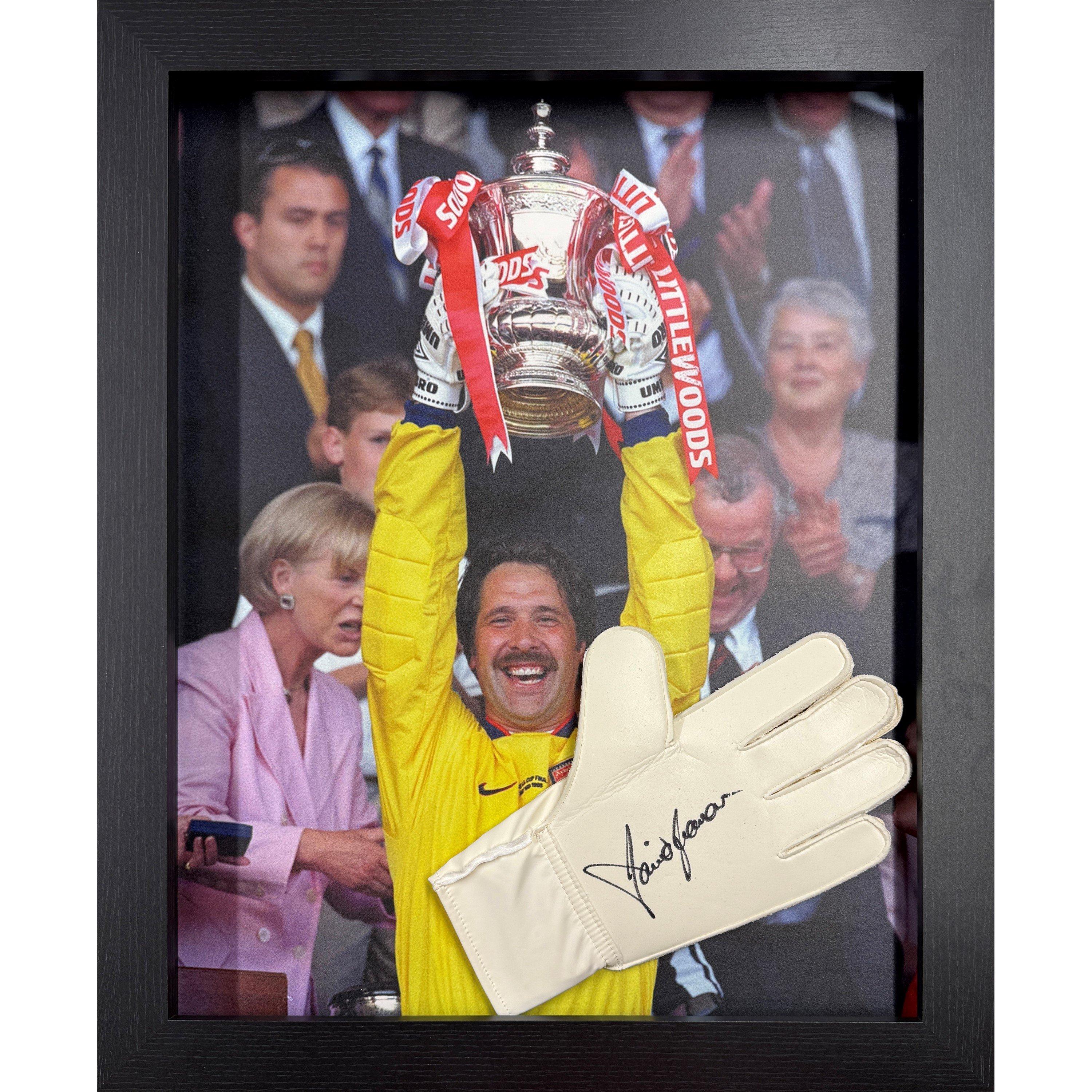 Allstarsignings Ltd  David Seaman Signed Adidas Goalkeeper Glove - White