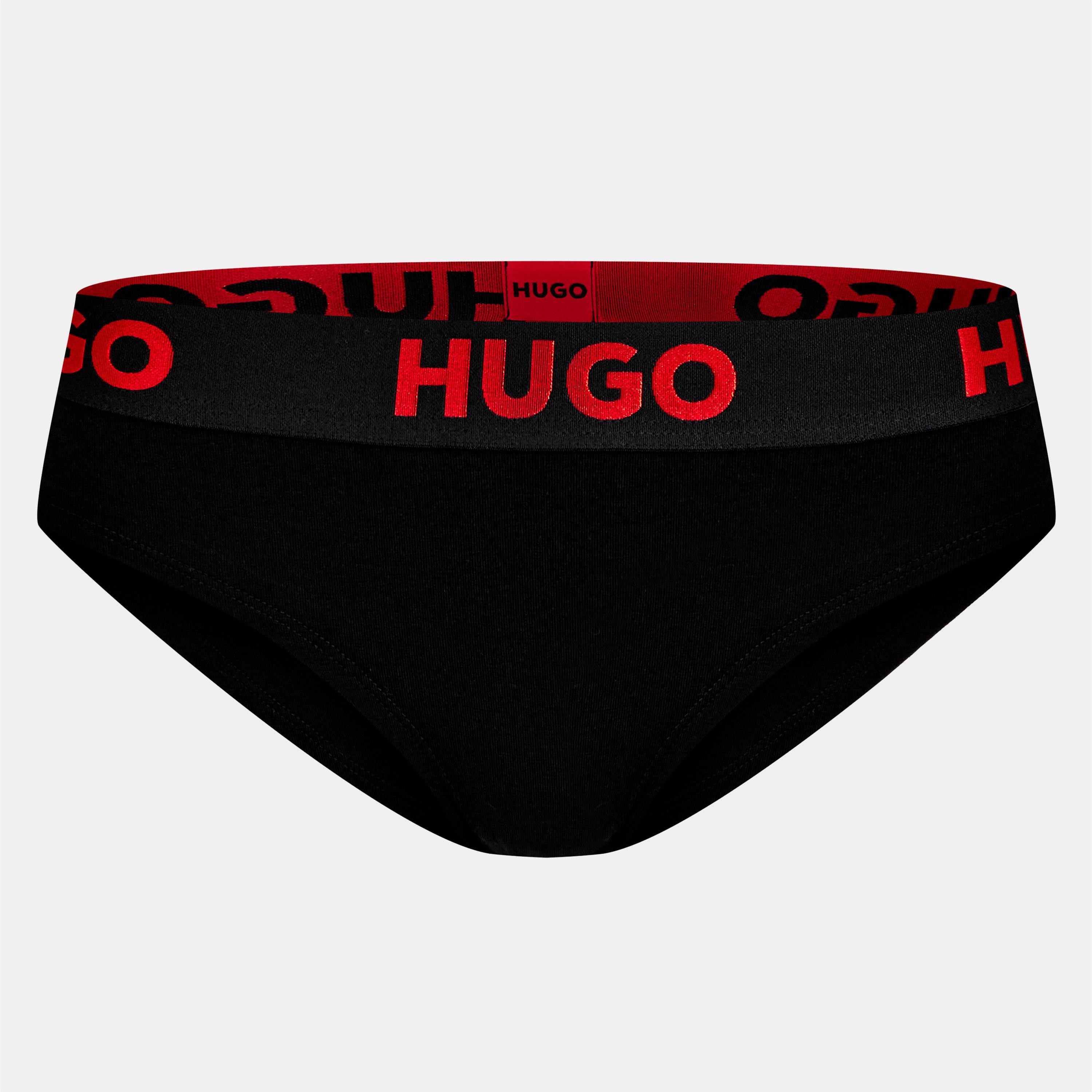 Hugo Women's Logo Briefs - Black 001 - 10 (M)