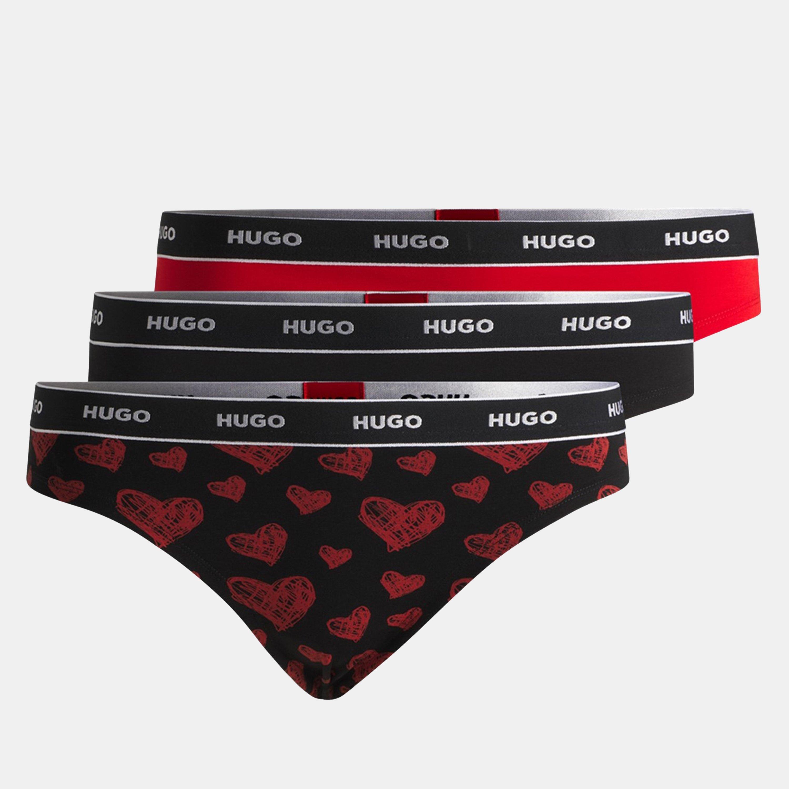 Hugo Women's 3 Pack Stripe Thong - Open Mis - 6