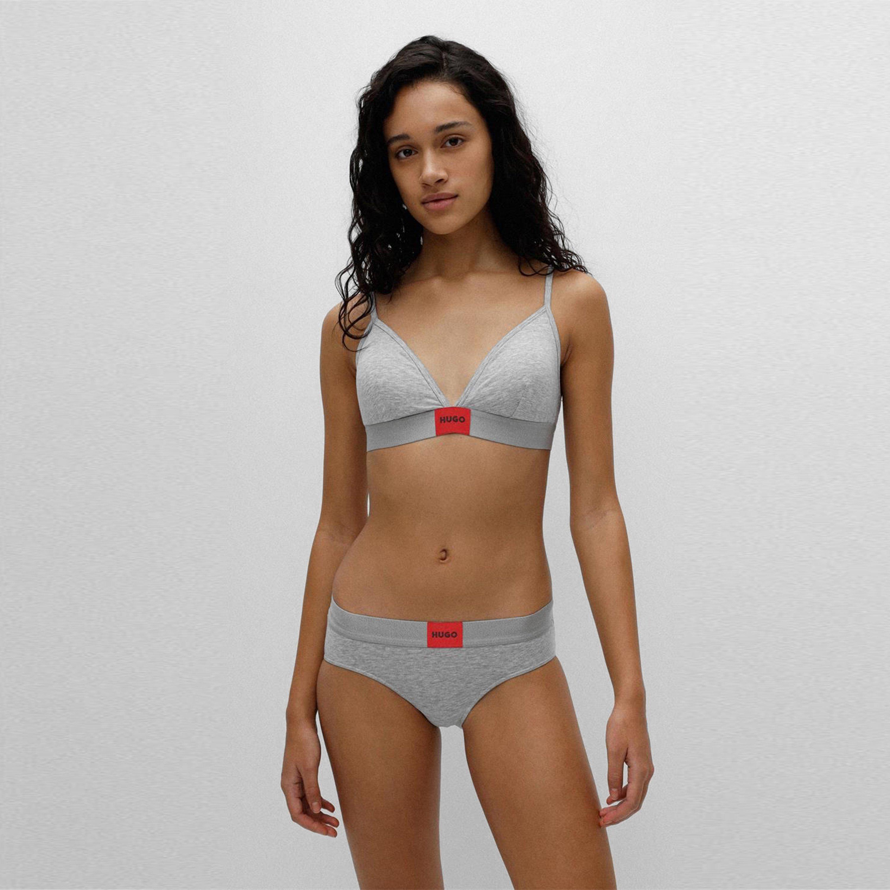 Medium Grey - Hugo - Womens Stretch Cotton Briefs - 2