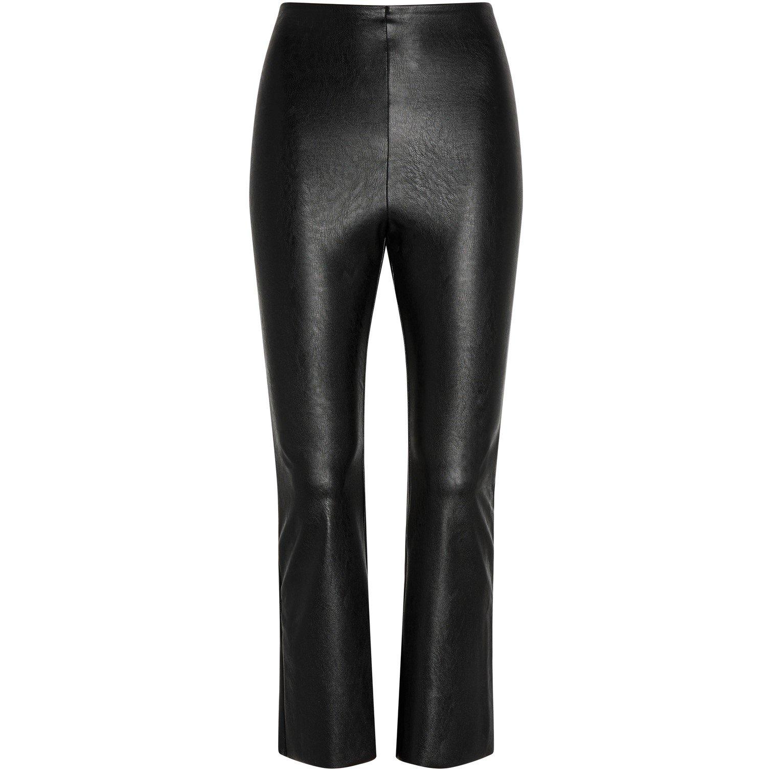Black - Commando - Women's Faux Leather Cropped Flare Shapewear Leggings - 5