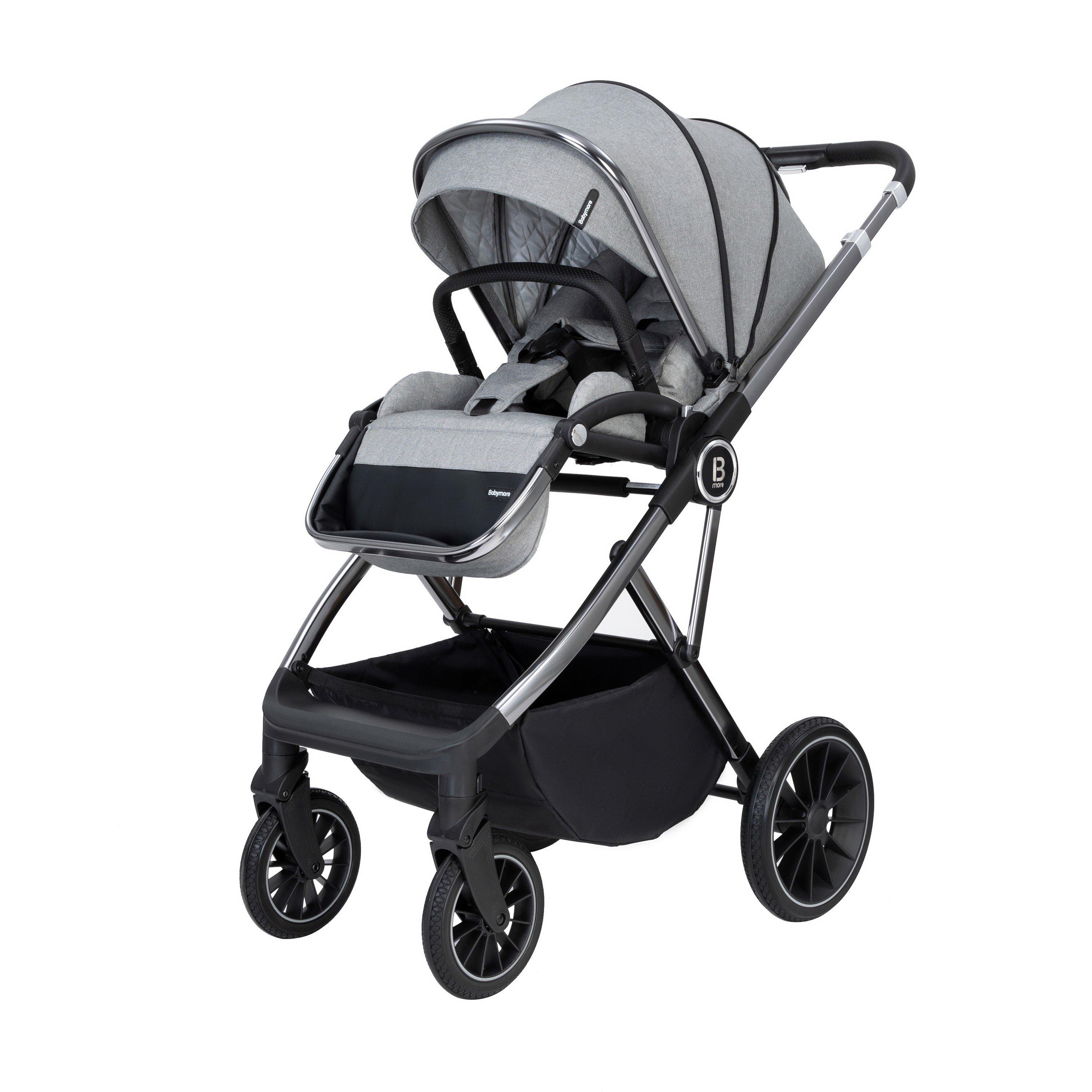 Pearl Grey - Babymore - Babymore Chia Pram Pushchair - Pearl Grey - 4