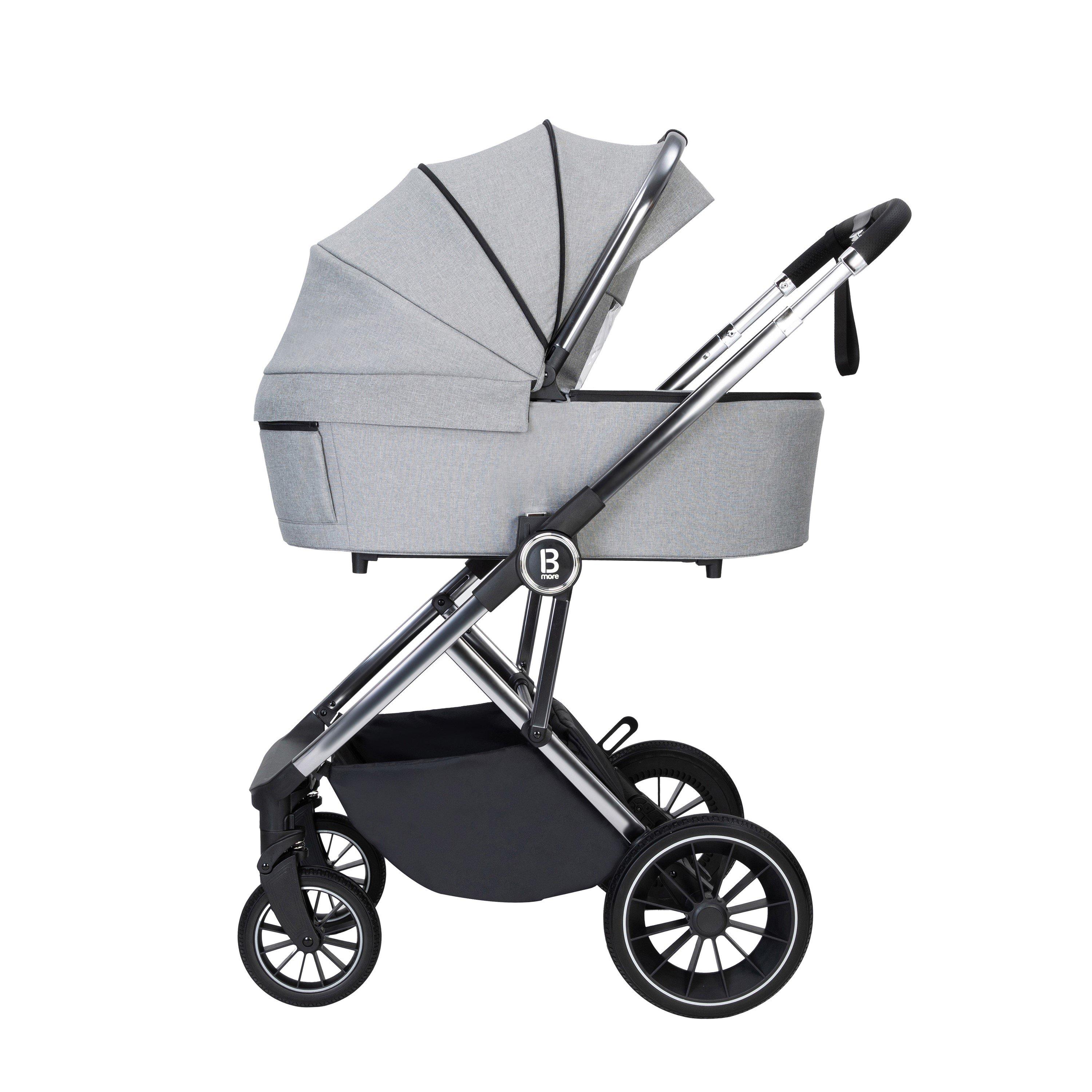 Pearl Grey - Babymore - Babymore Chia Pram Pushchair - Pearl Grey - 5