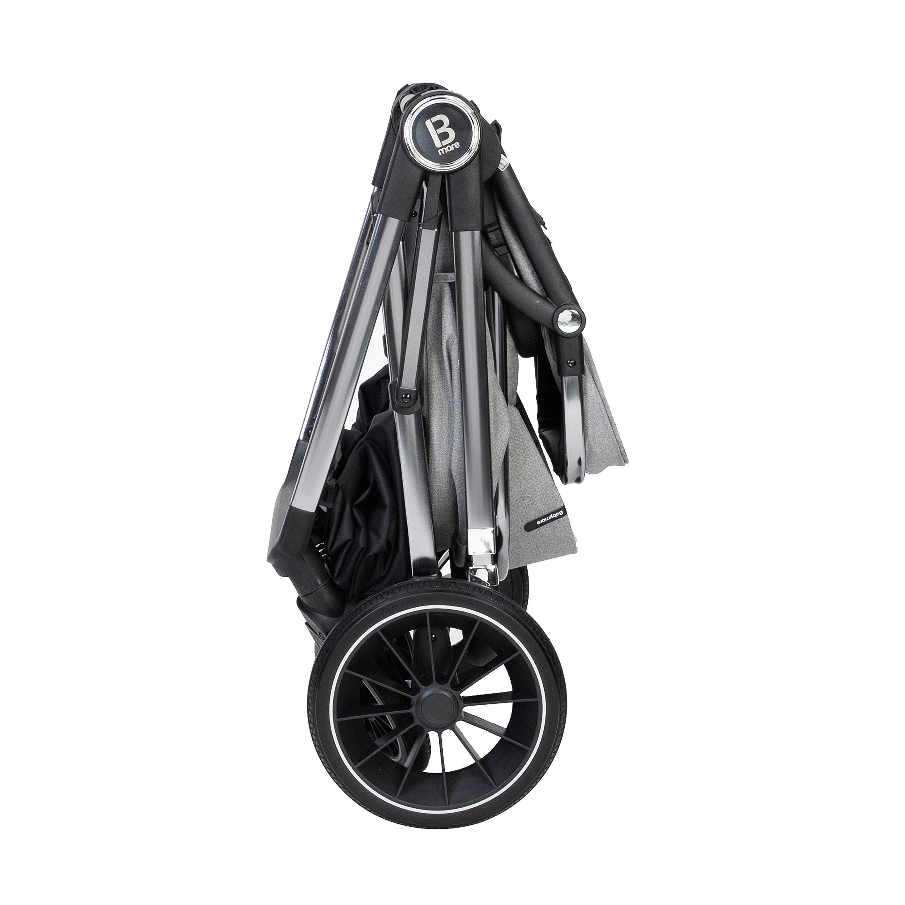 Pearl Grey - Babymore - Babymore Chia Pram Pushchair - Pearl Grey - 8