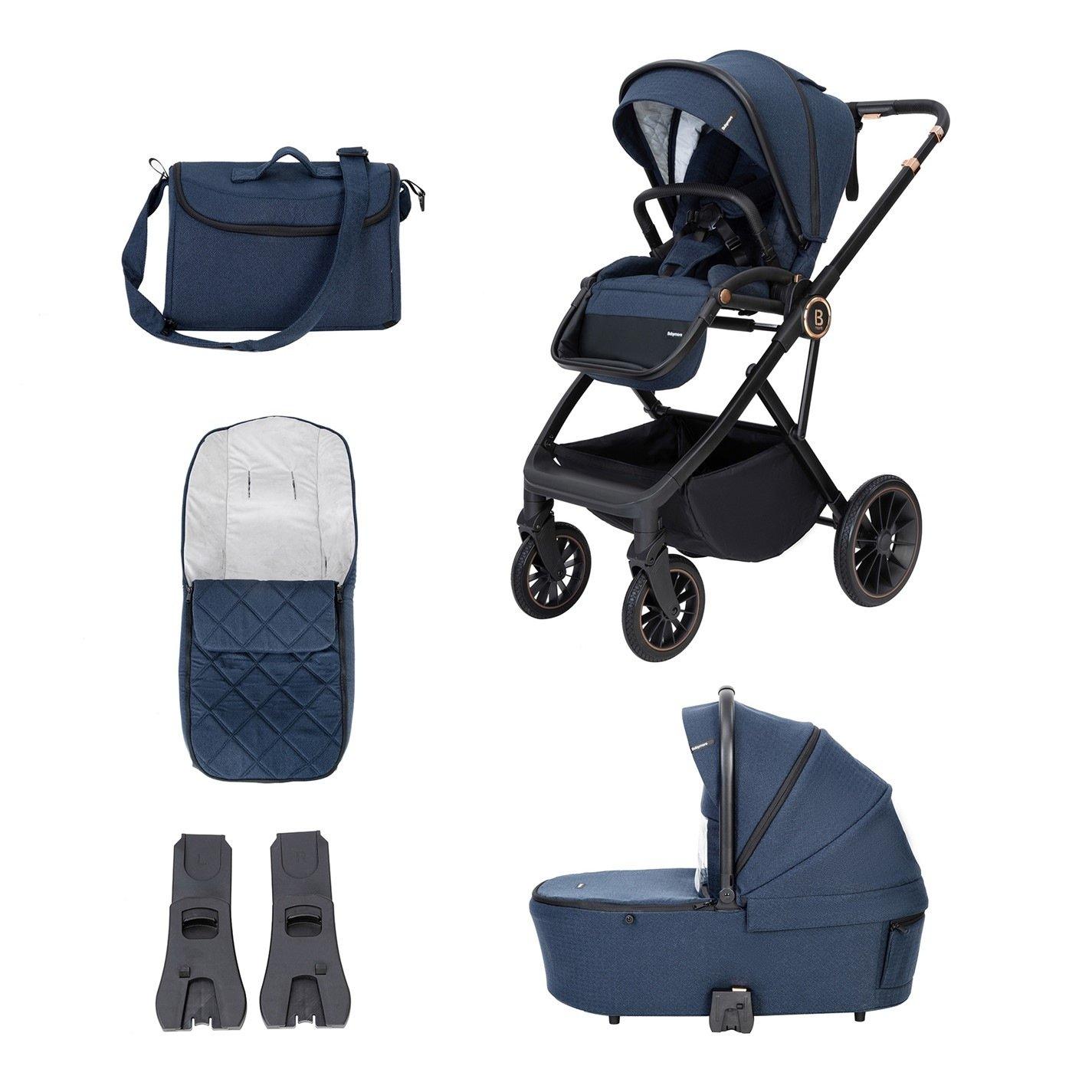 Babymore  Chia Pram Pushchair - Midnight Blue - 56x96x111