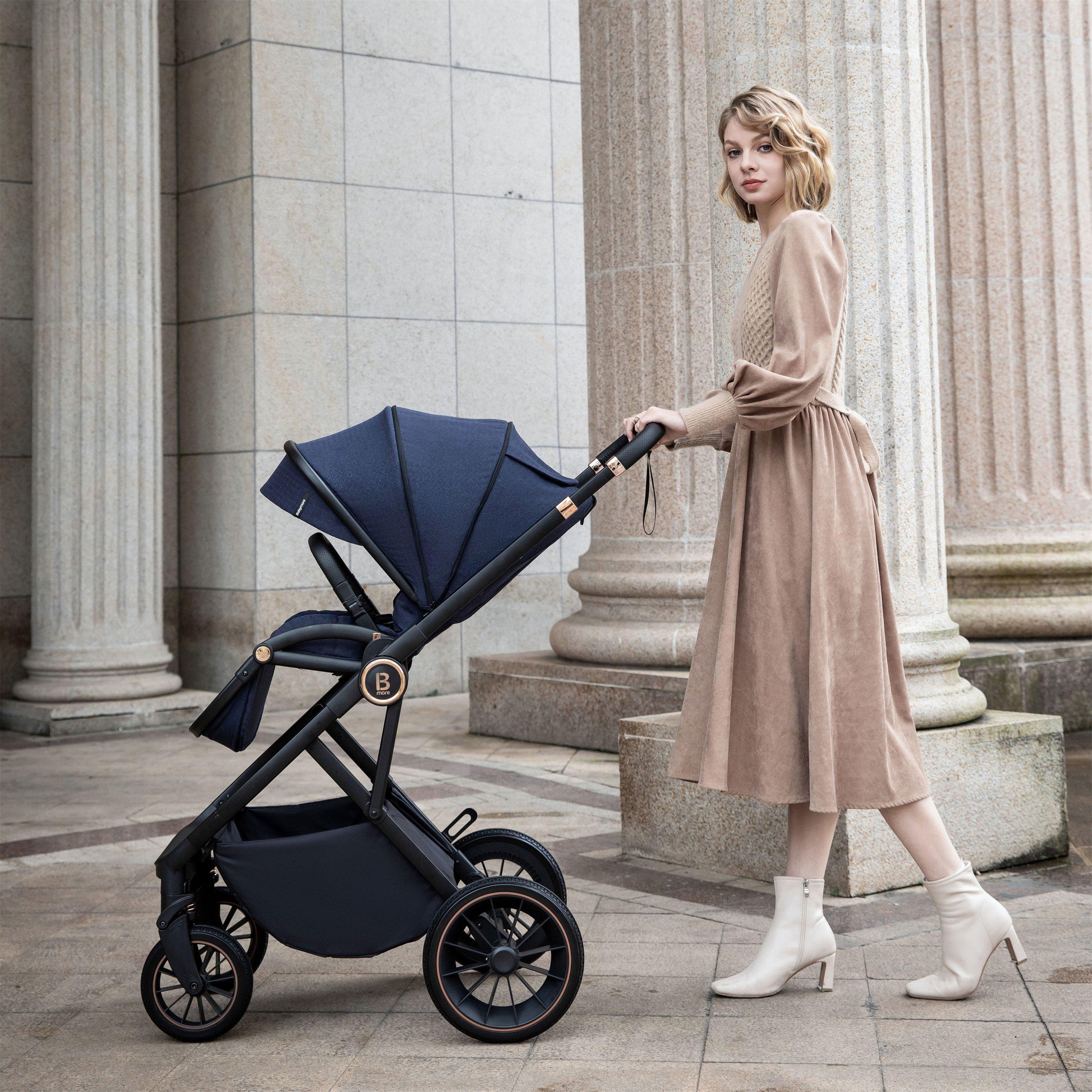 Midnight Blue - Babymore - Babymore Chia Pram Pushchair - Midnight Blue - 3