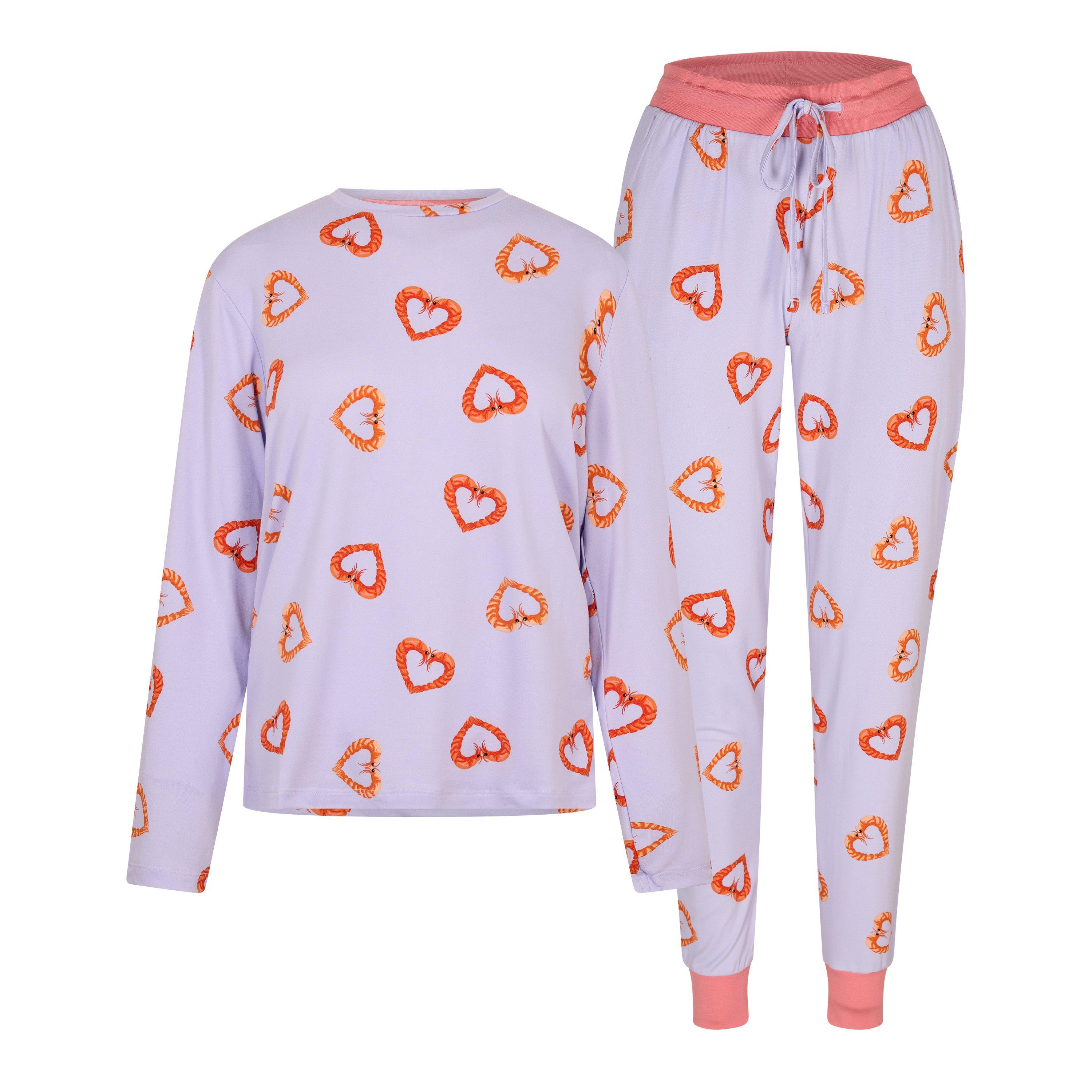Chelsea Peers Classic Pyjama Set - Shrimp Hearts - Size 12 (M)