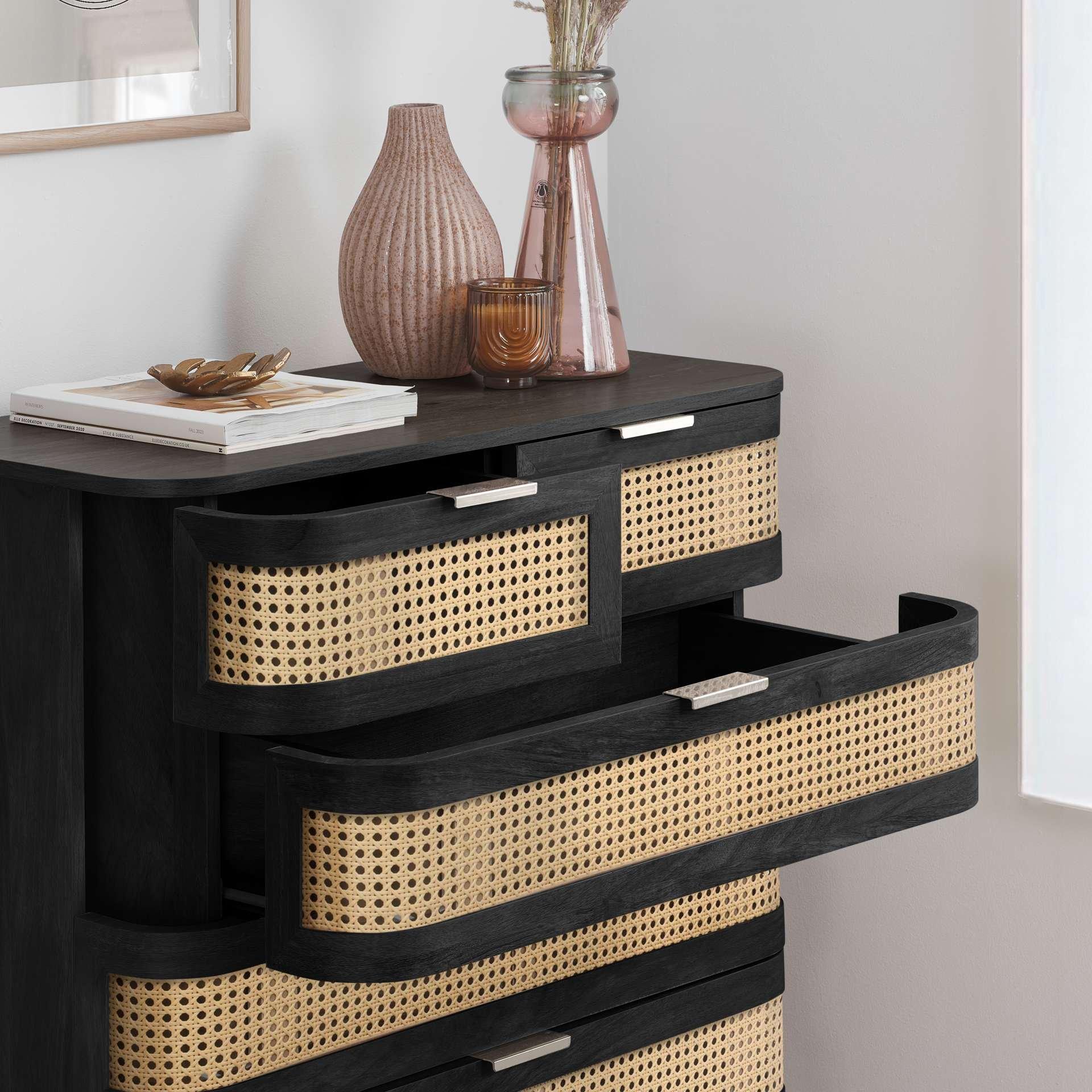 Black - Birlea - Noah 5 Drawer Chest - 2