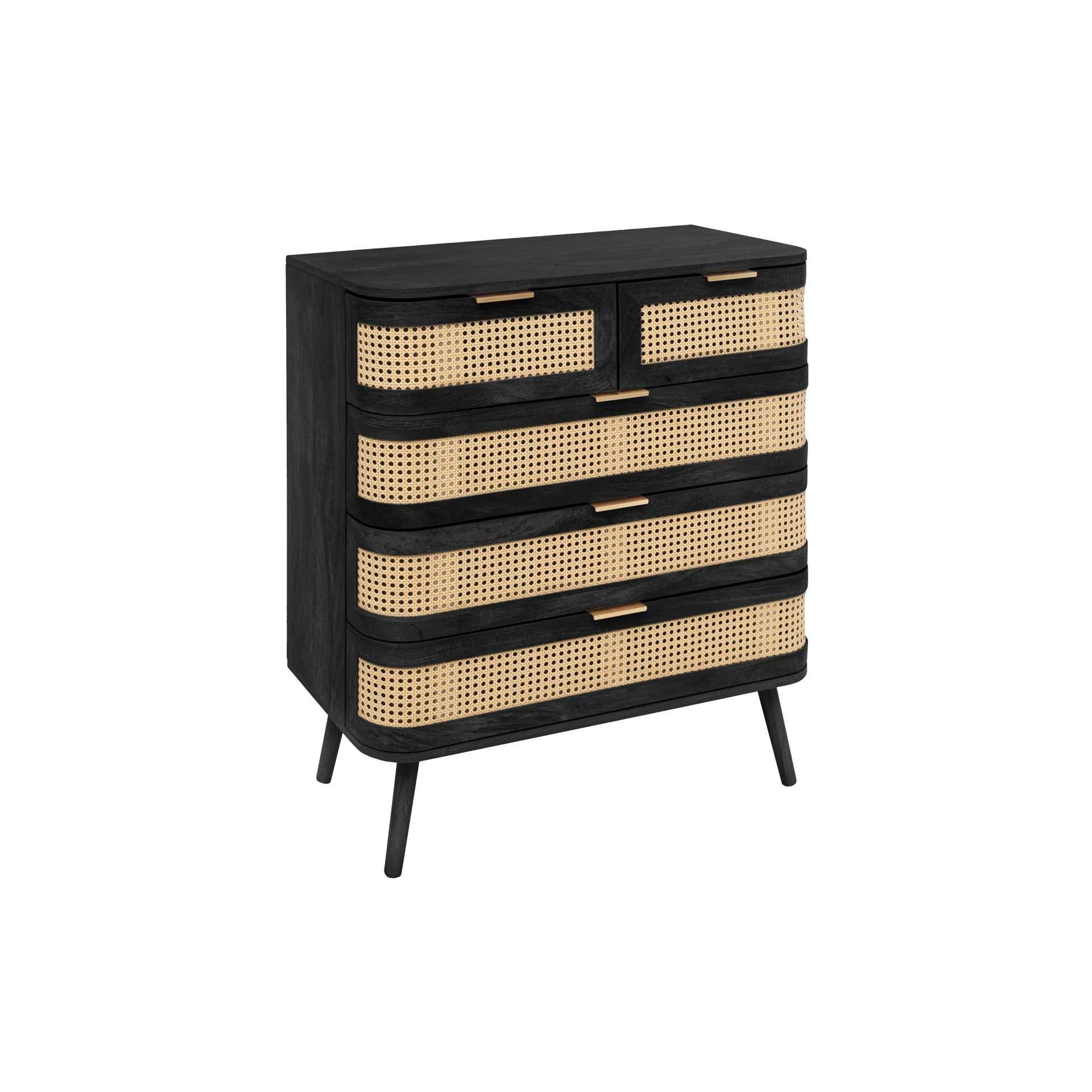 Black - Birlea - Noah 5 Drawer Chest - 7