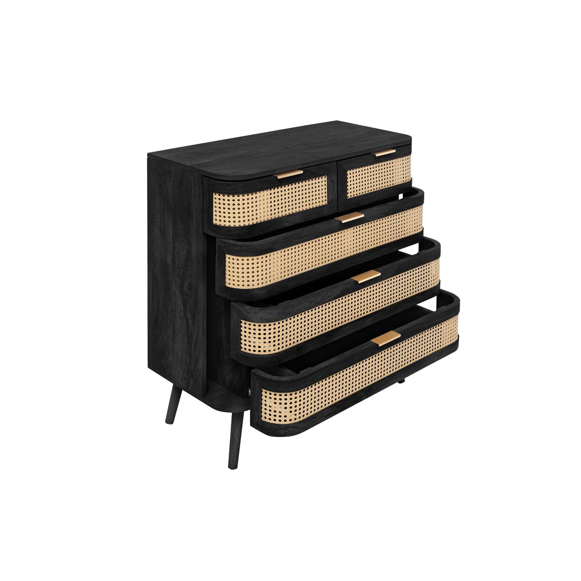 Black - Birlea - Noah 5 Drawer Chest - 8