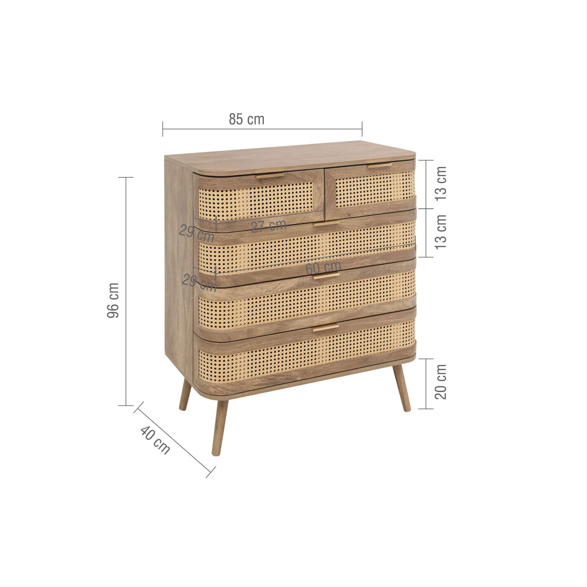 Oak - Birlea - Noah 5 Drawer Chest - 11